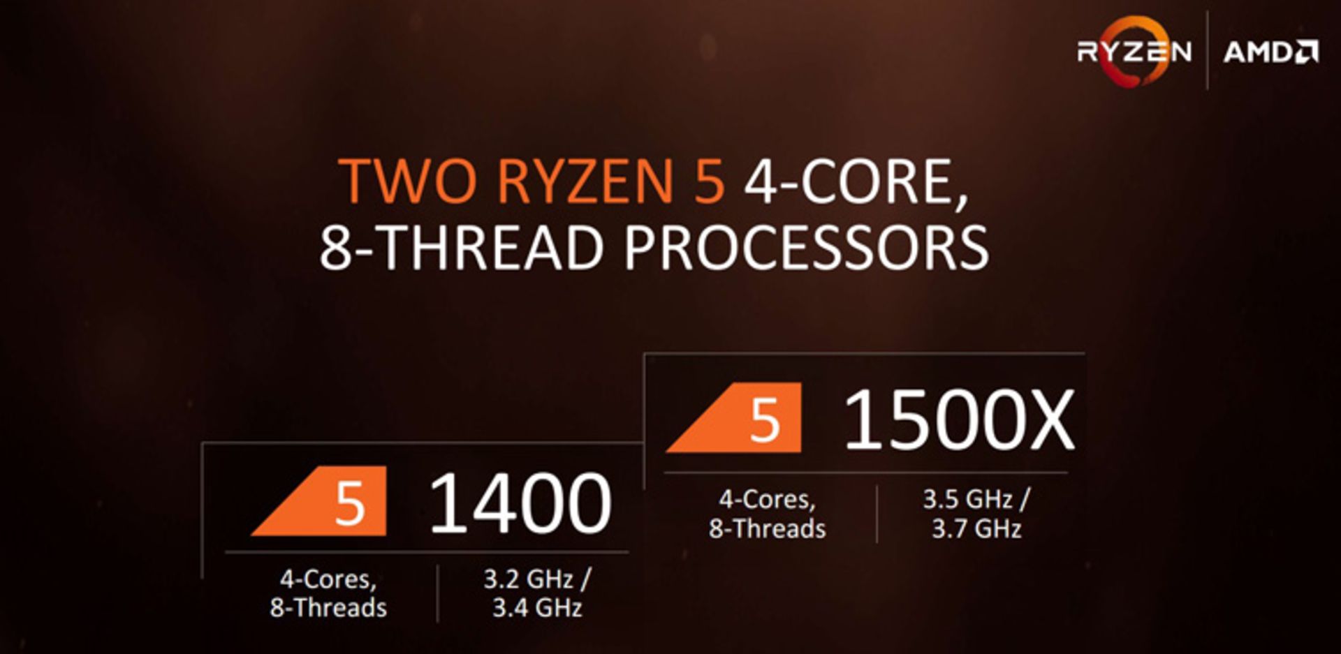 Ryzen 5 1500X و Ryzen 5 1400