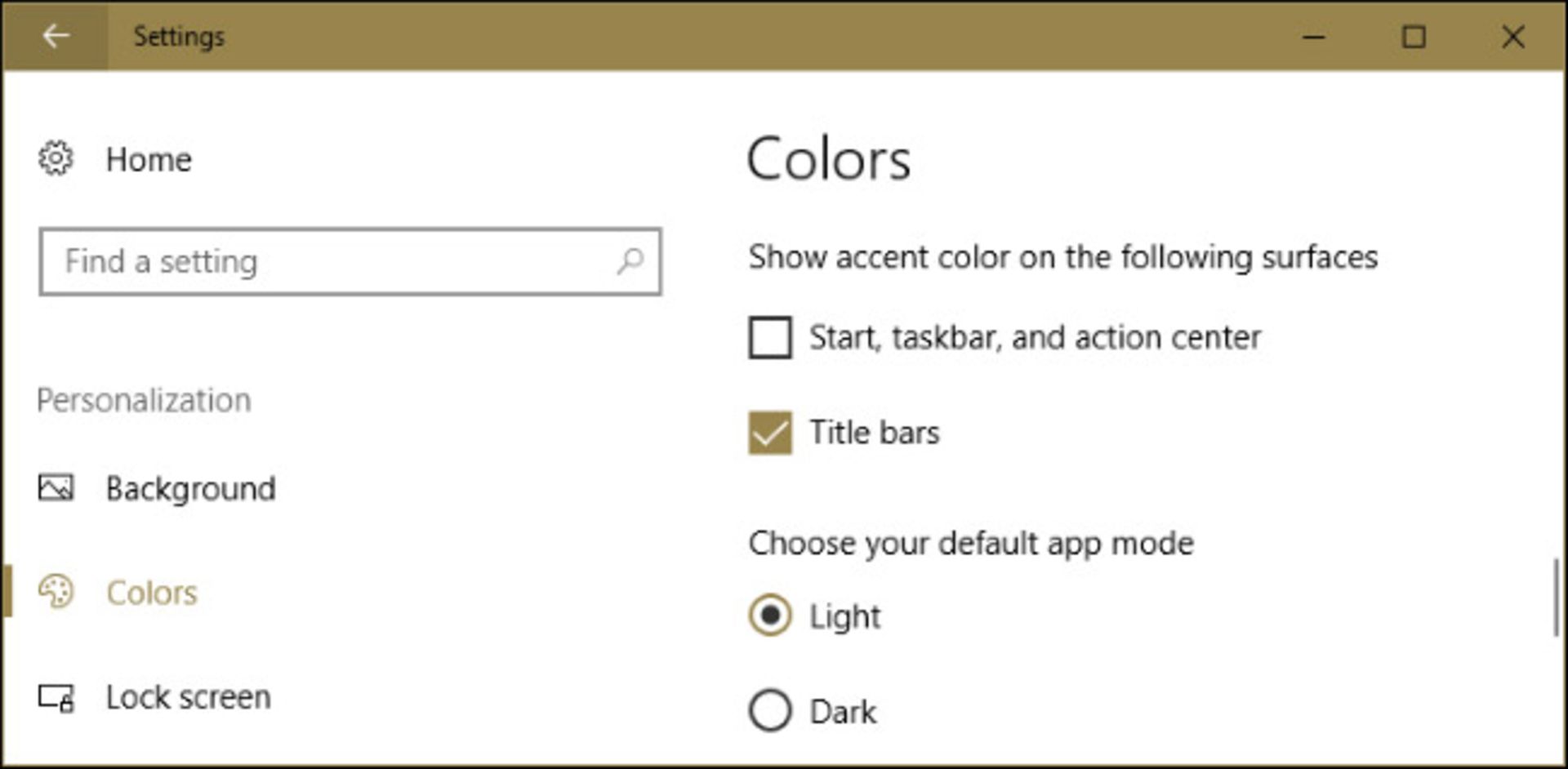 windows 10 color