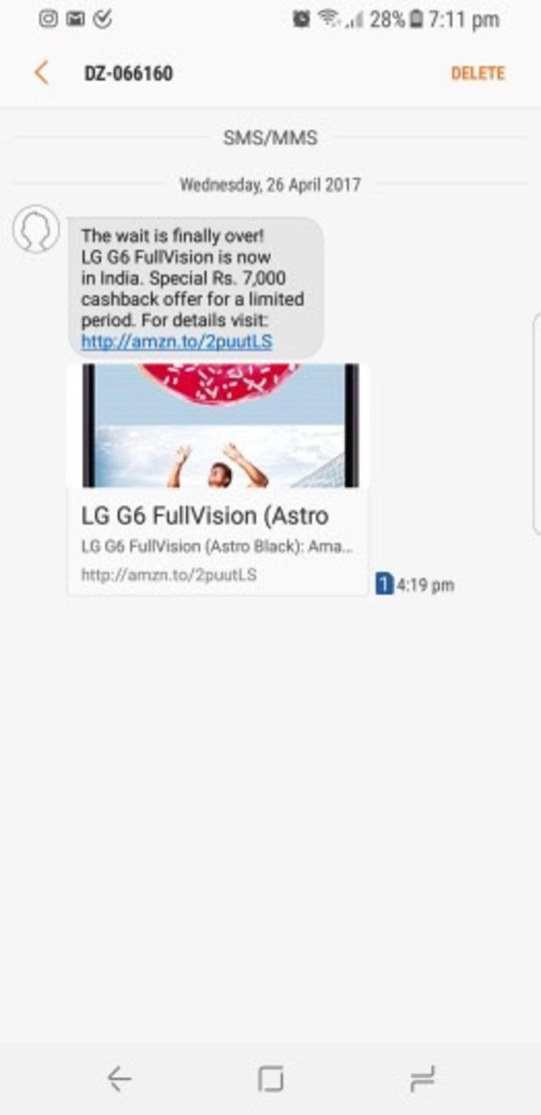 Galaxy S8 Messaging App