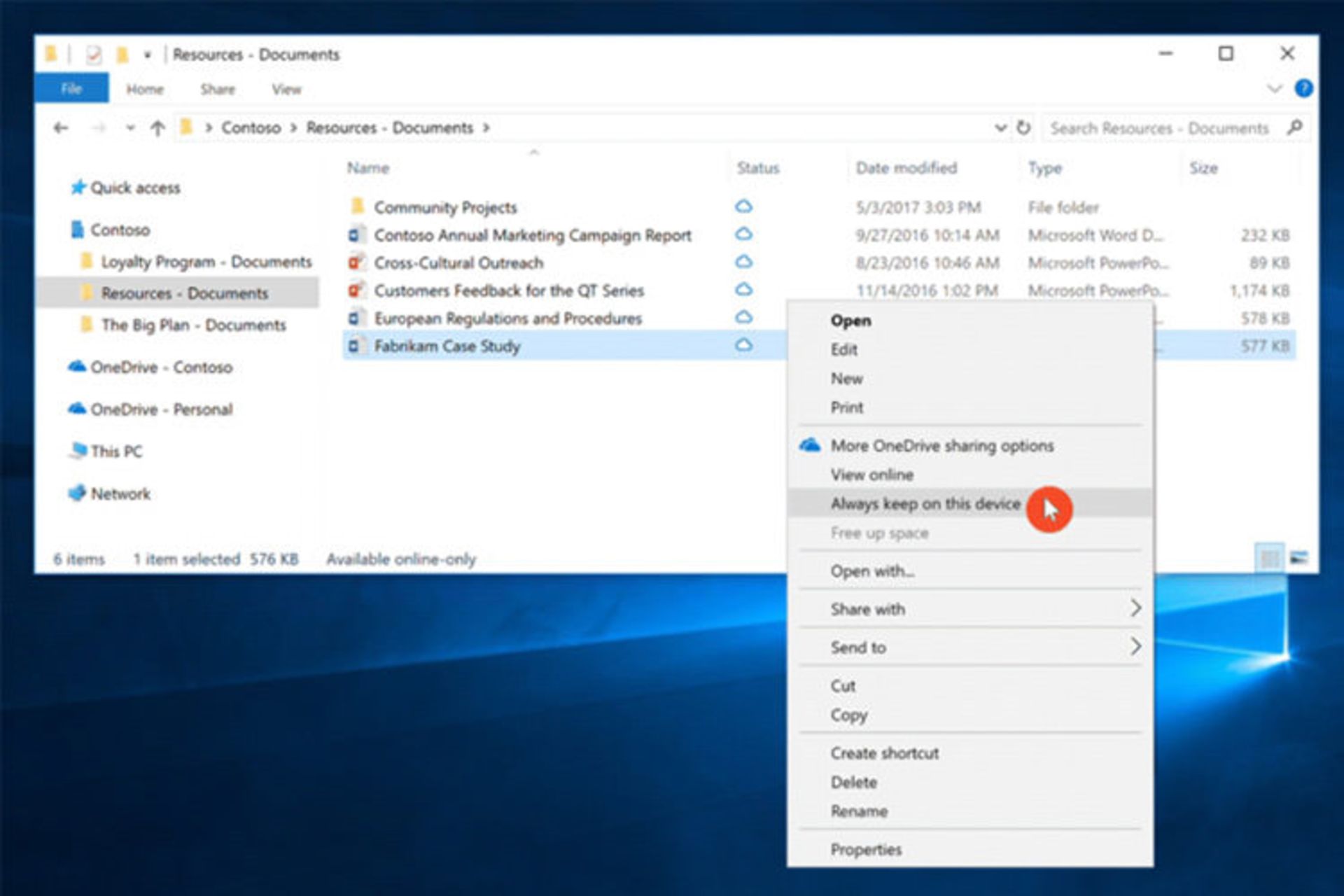 قابلیت Files On-Demand ویندوز 10