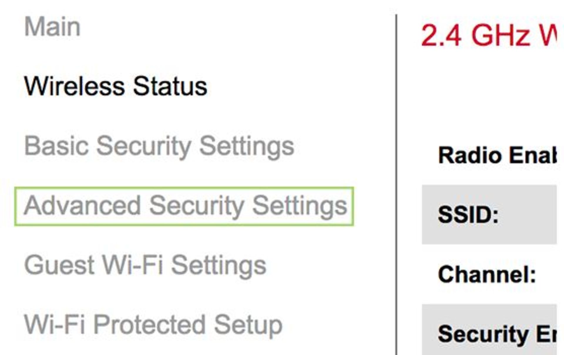 Choose Advanced Security Settings