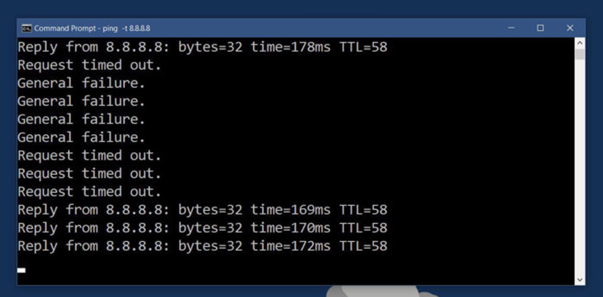 ping failed