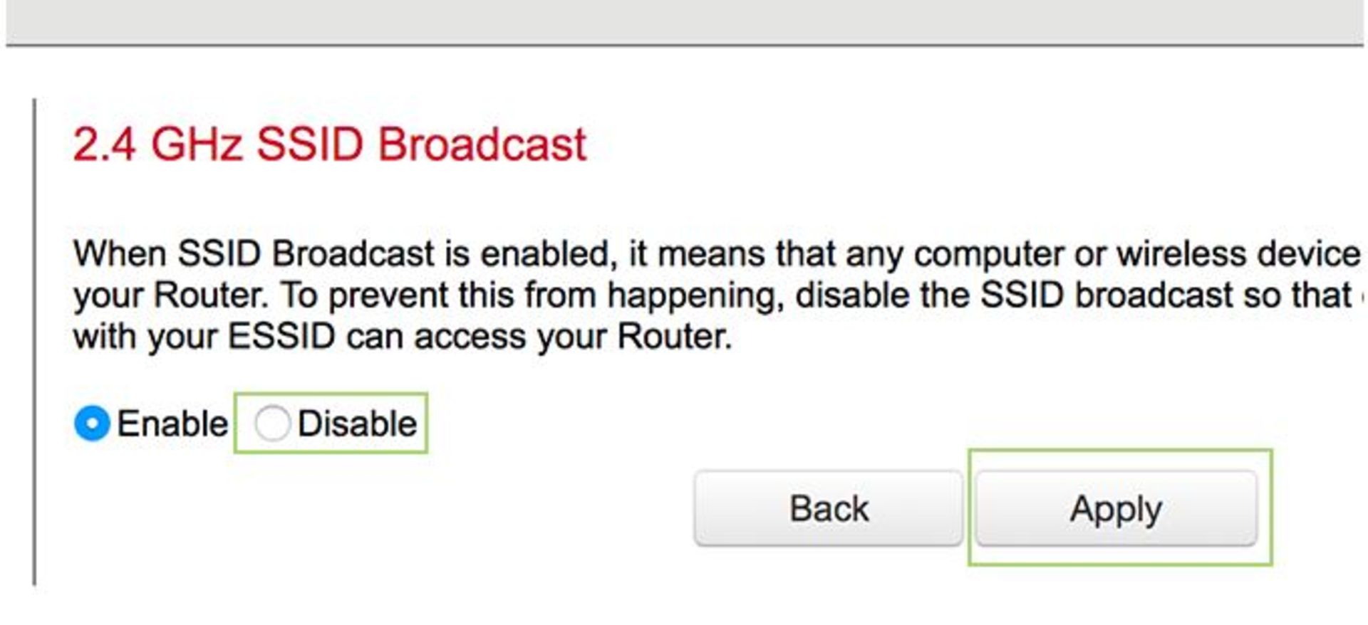 Click Disable, and then Apply.