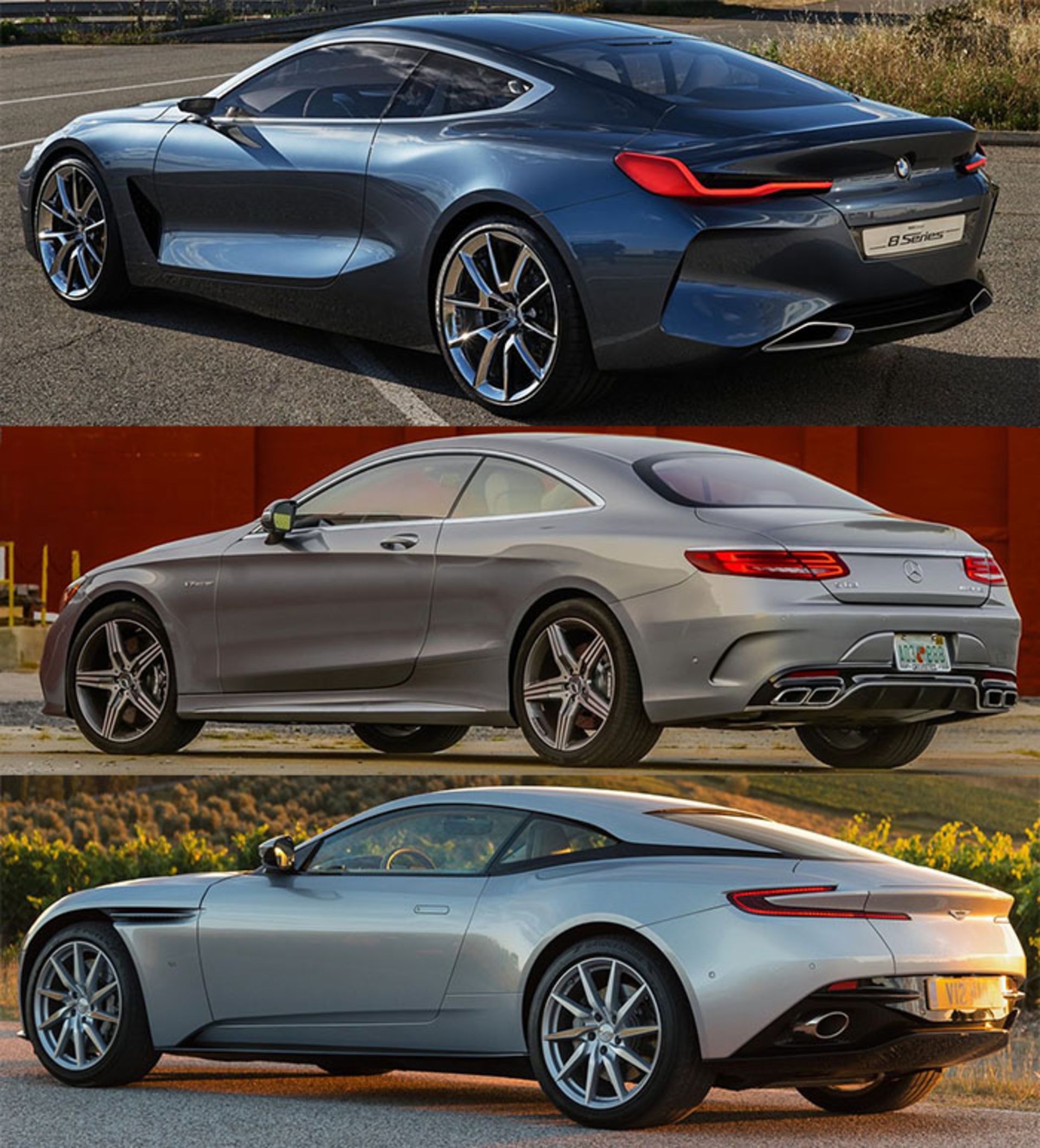 BMW 8 SERIES  mercedes S coupe Aston matrin db11 