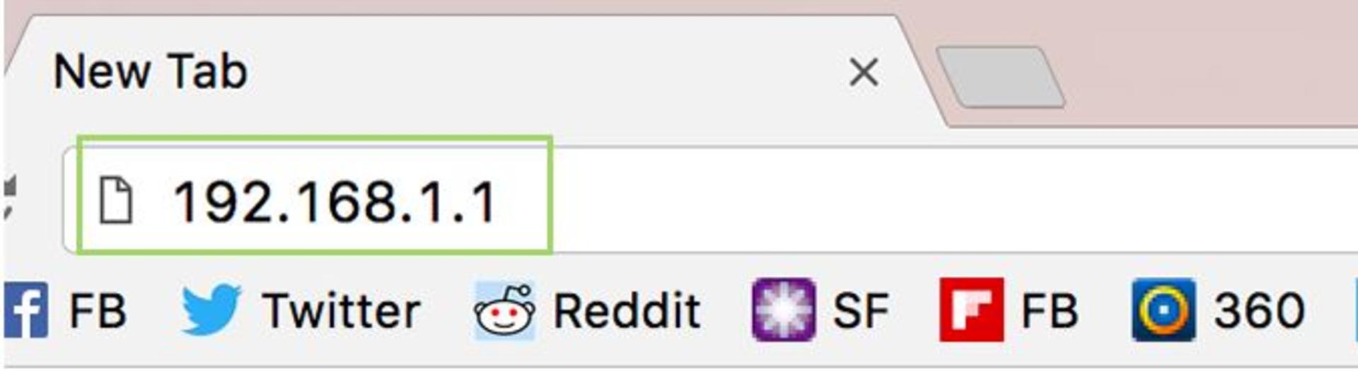 type the home address of your router