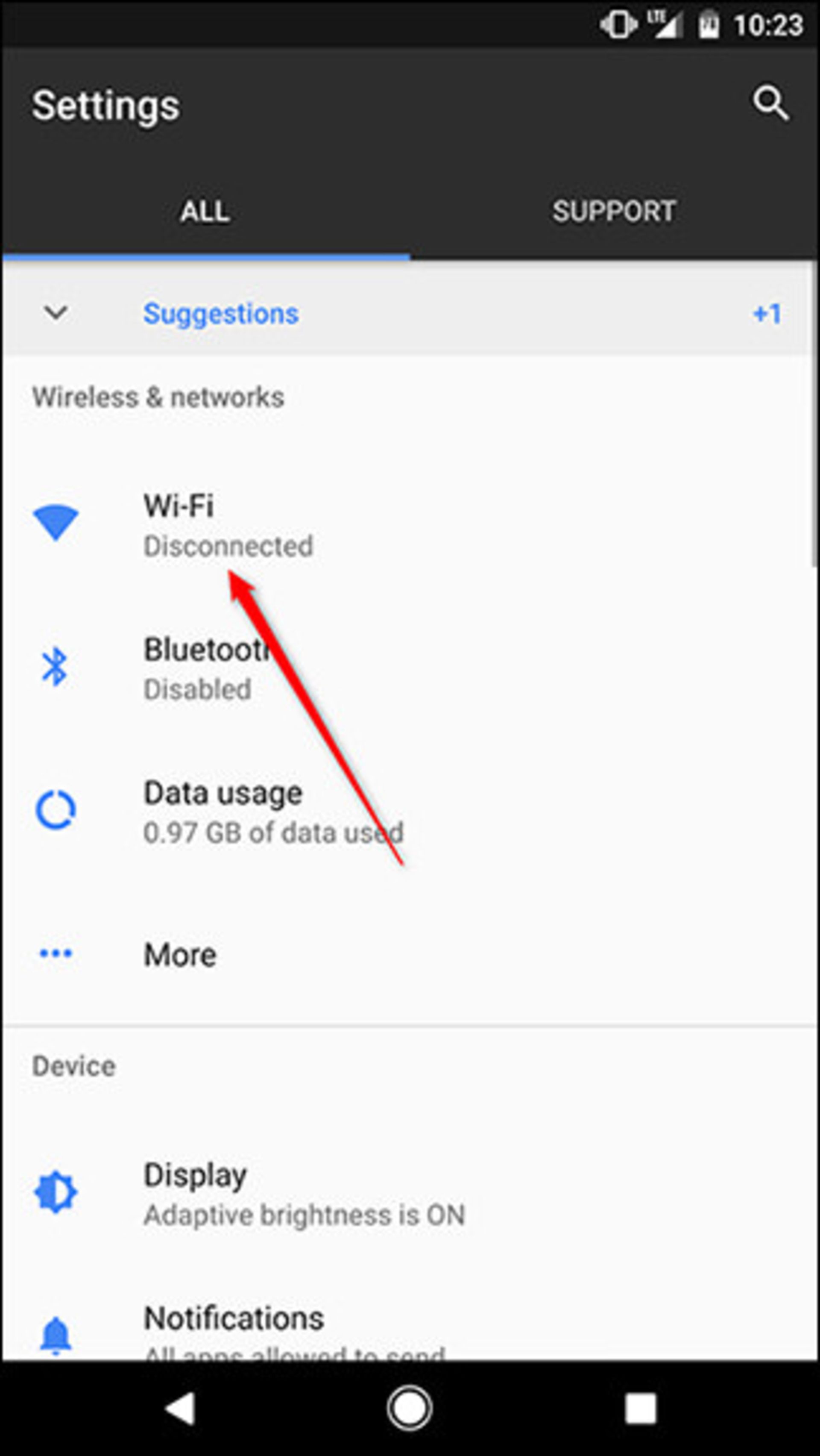 اعلان وای فای اندروید