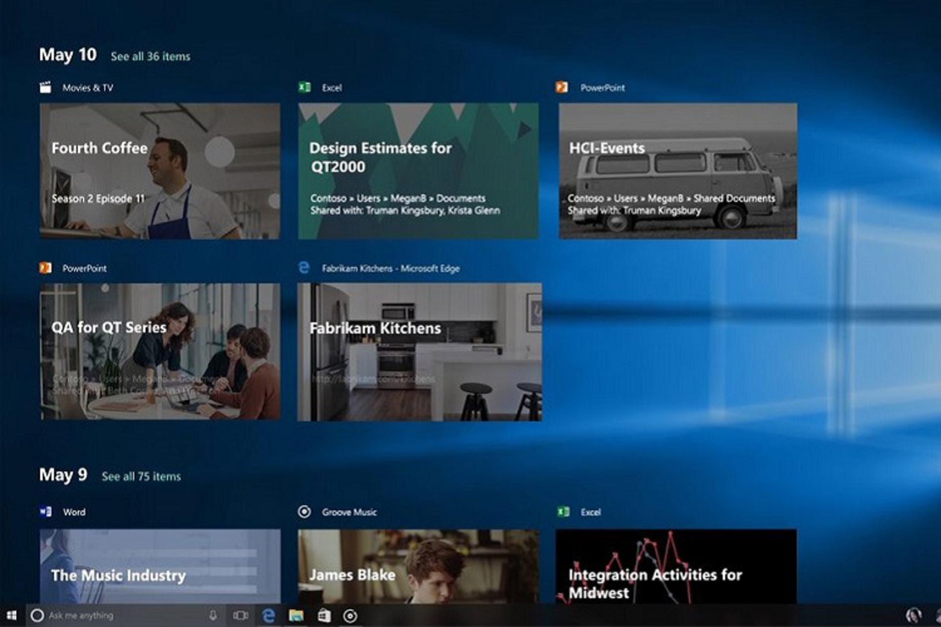 Windows 10 Timline