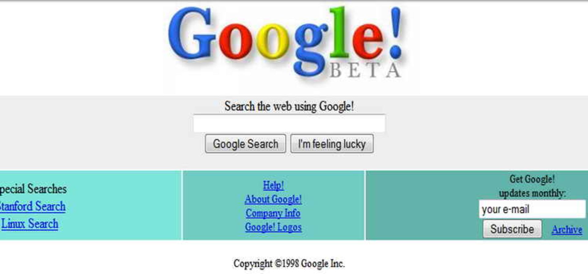 مرجع متخصصين ايران اولين نسخه از موتور جستجوي گوگل