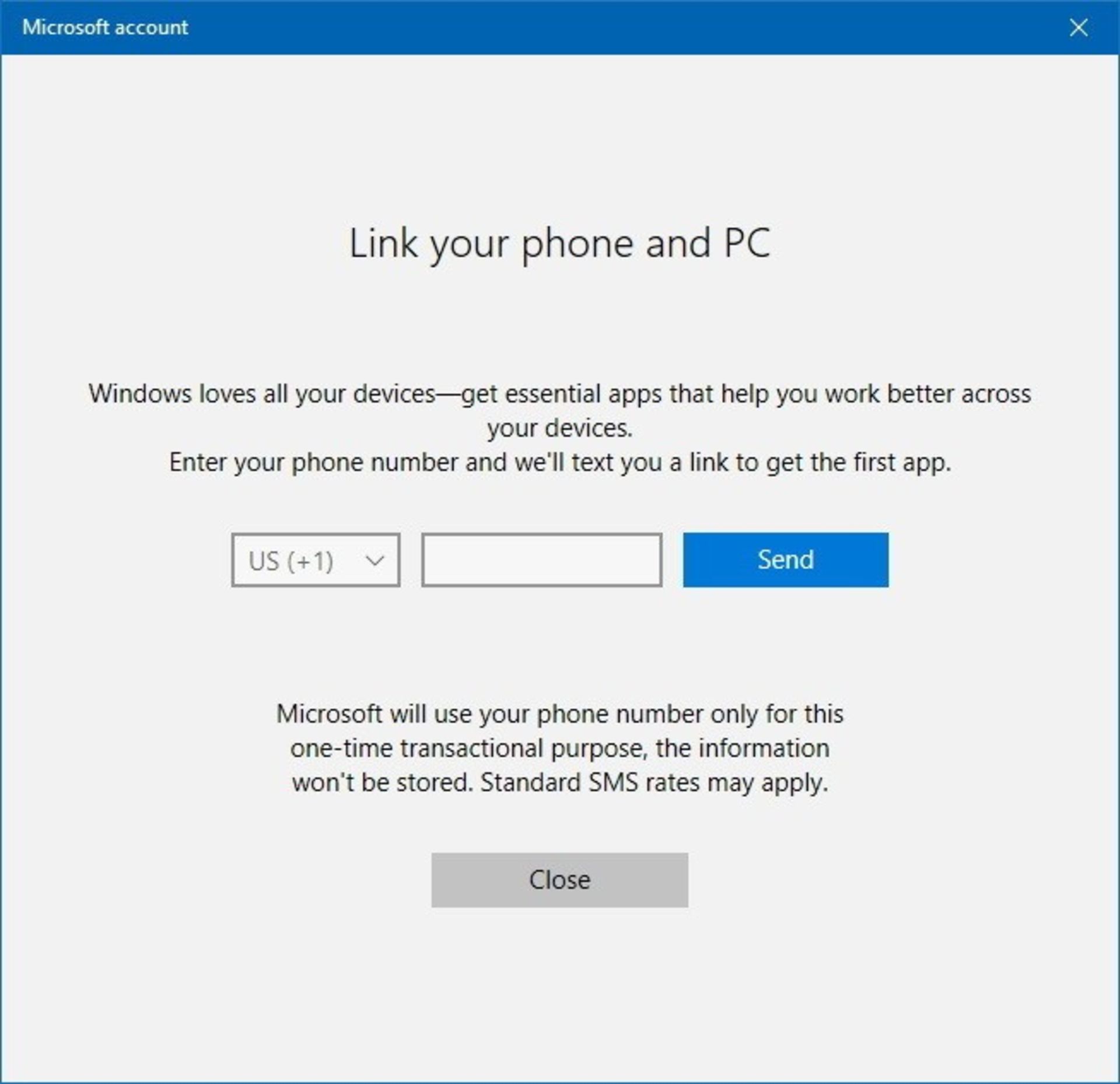 Link Phone PC Windows 10 16251