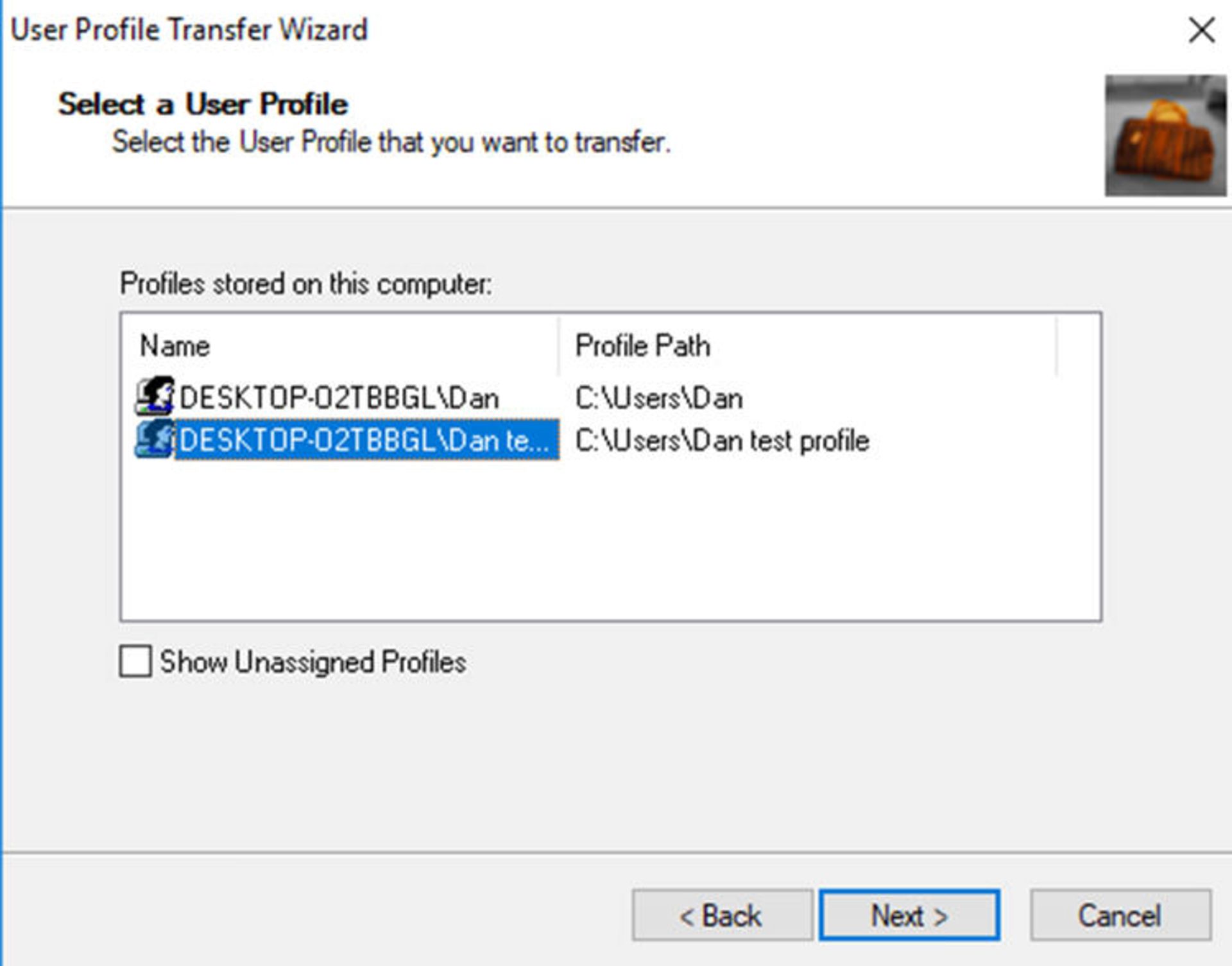 پروفایل کاربر