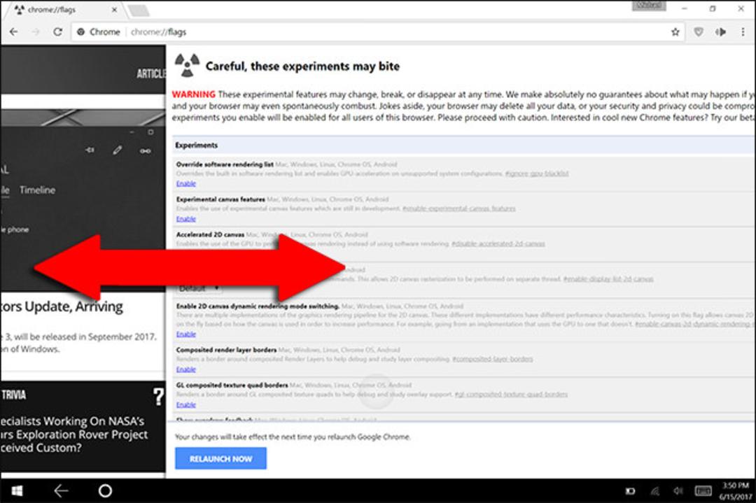 swipe chrome touch