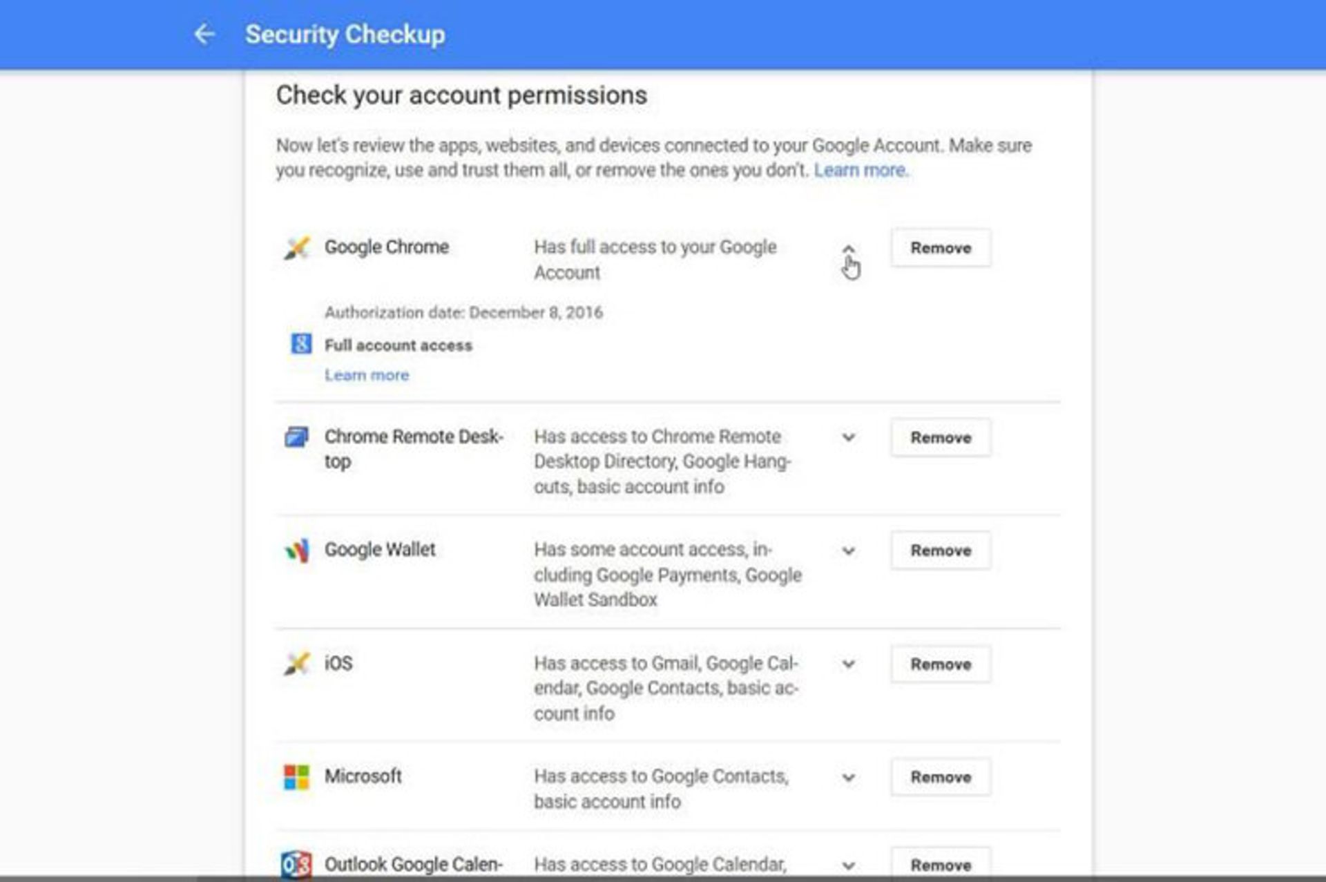 سرویس امنیتی گوگل