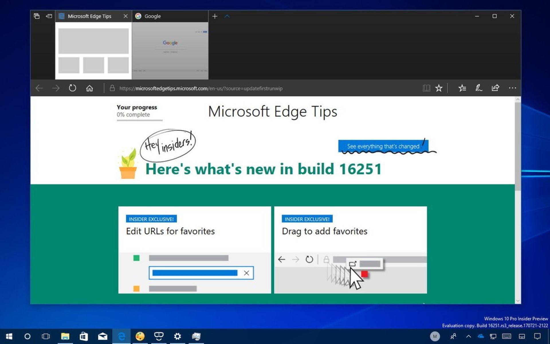 Microsoft Edge Build 16251