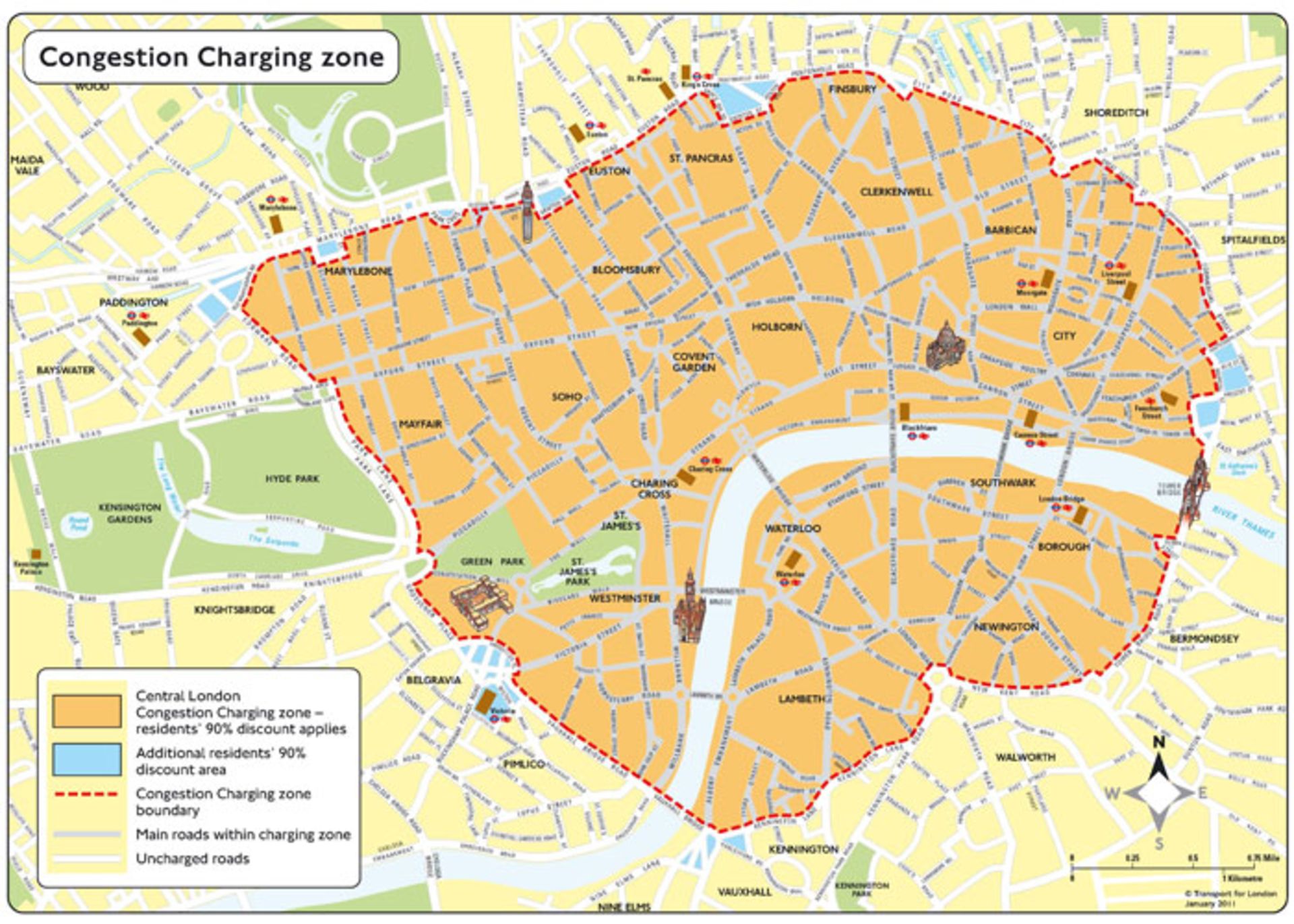 نقشه منطقه congestion charge