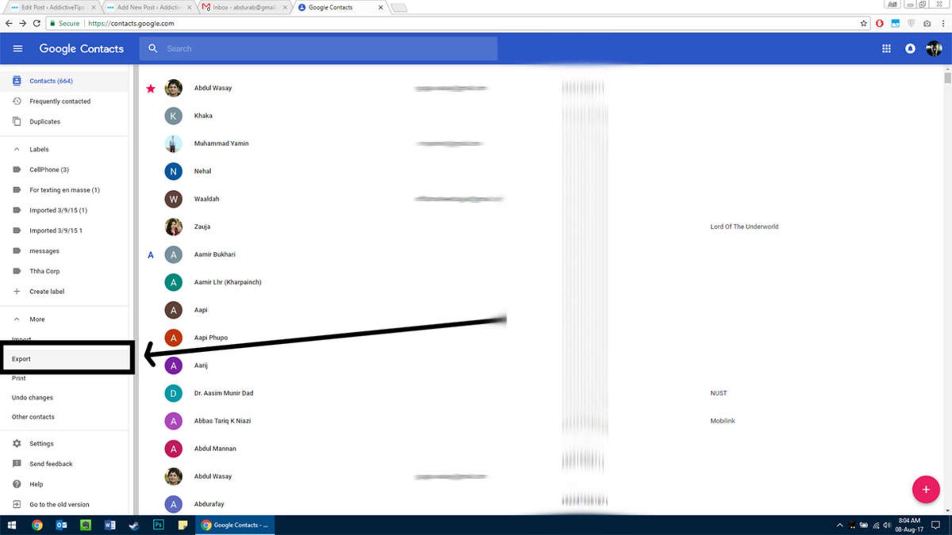 google contacts