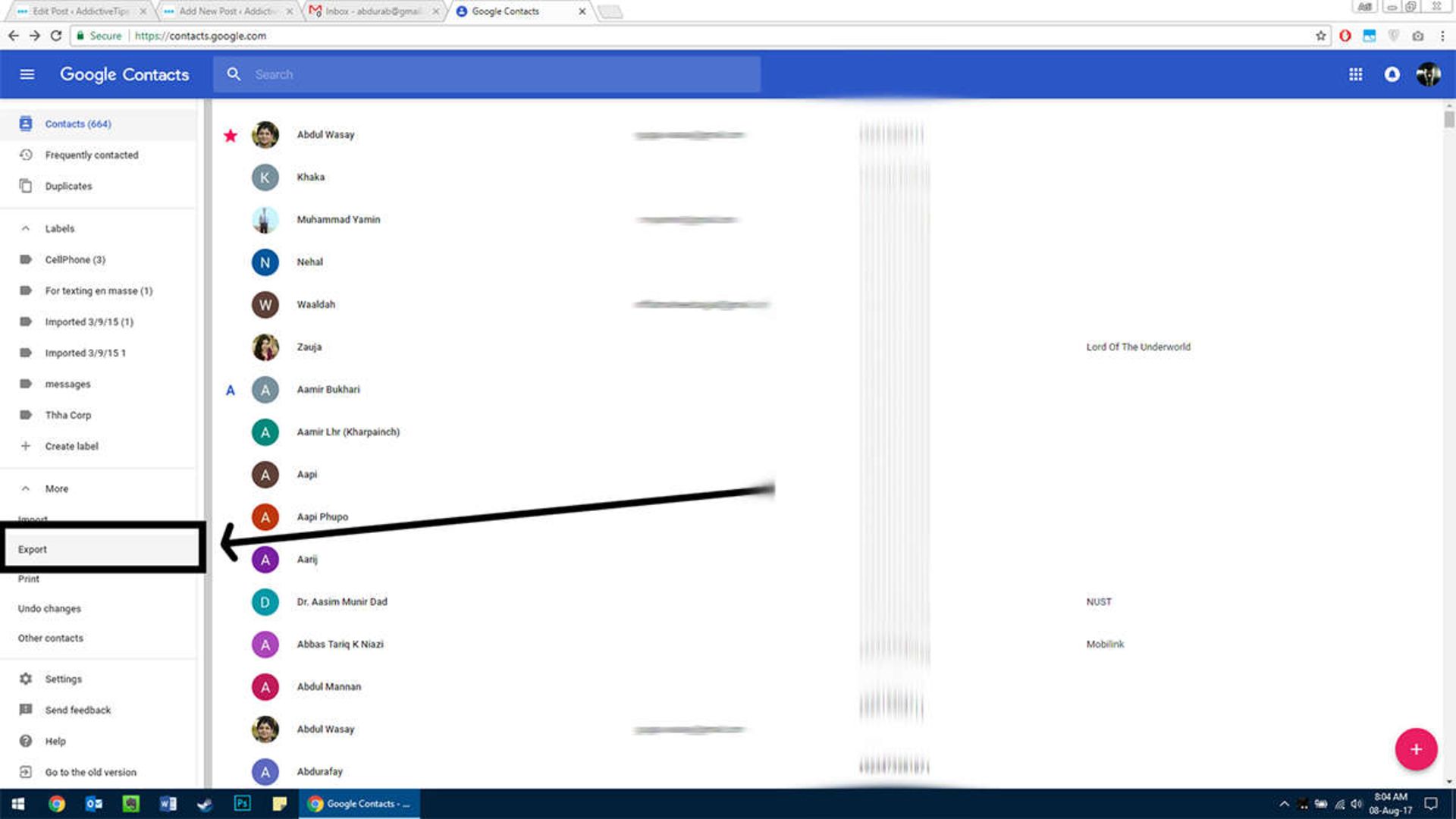 google contacts