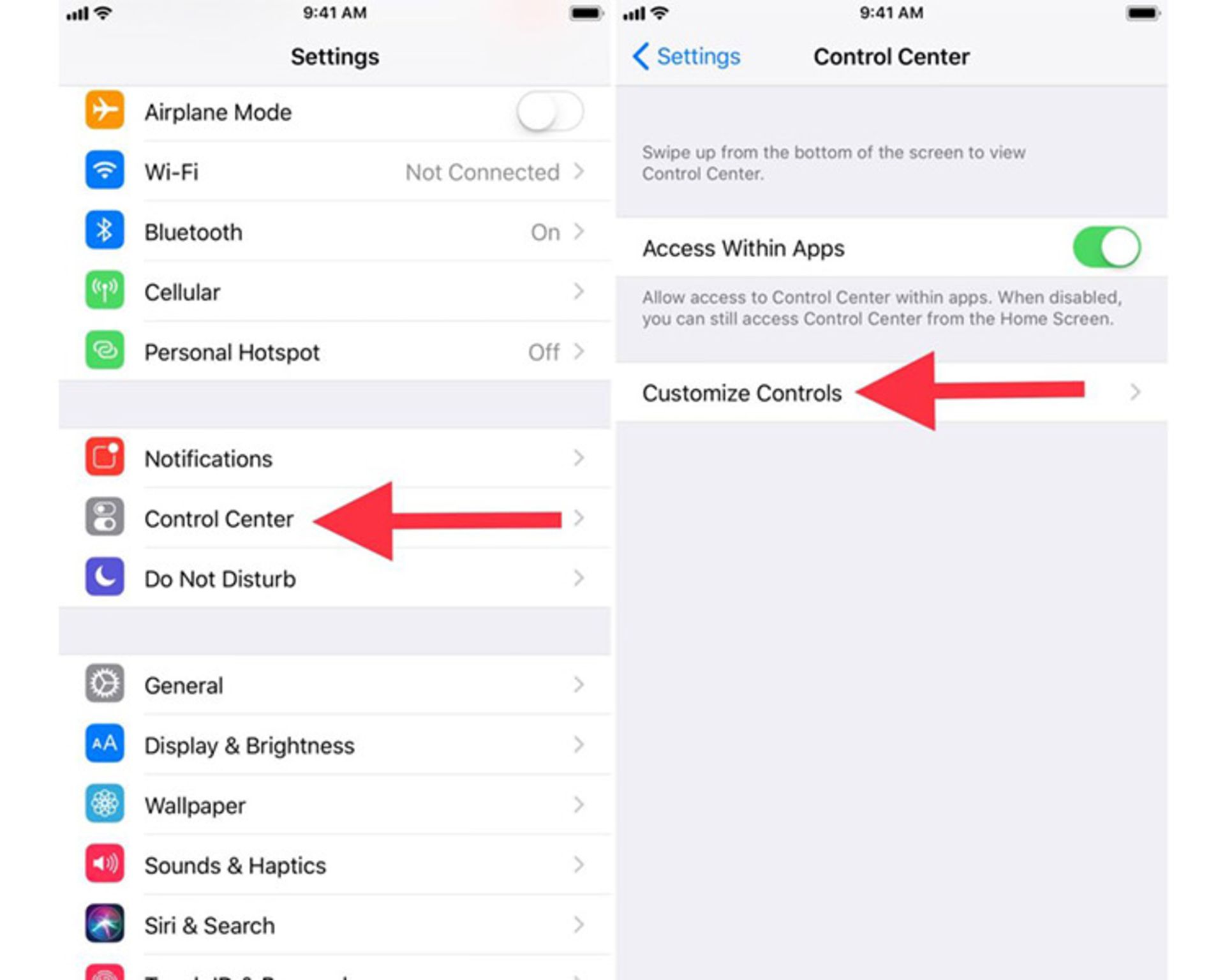 سفارشی کردن کنترل سنتر iOS 11