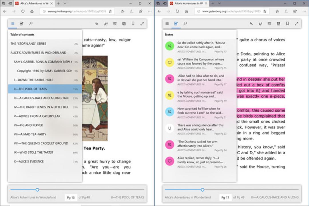 eBooks in Microsoft Edge