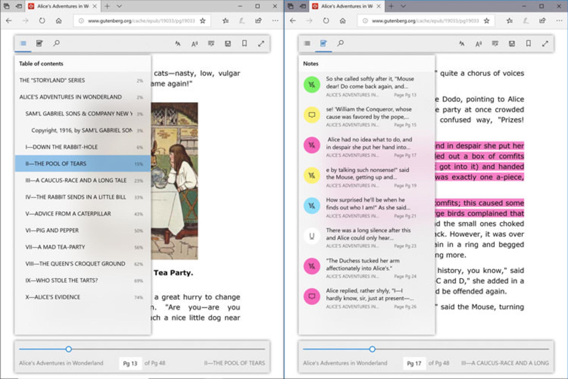 eBooks in Microsoft Edge
