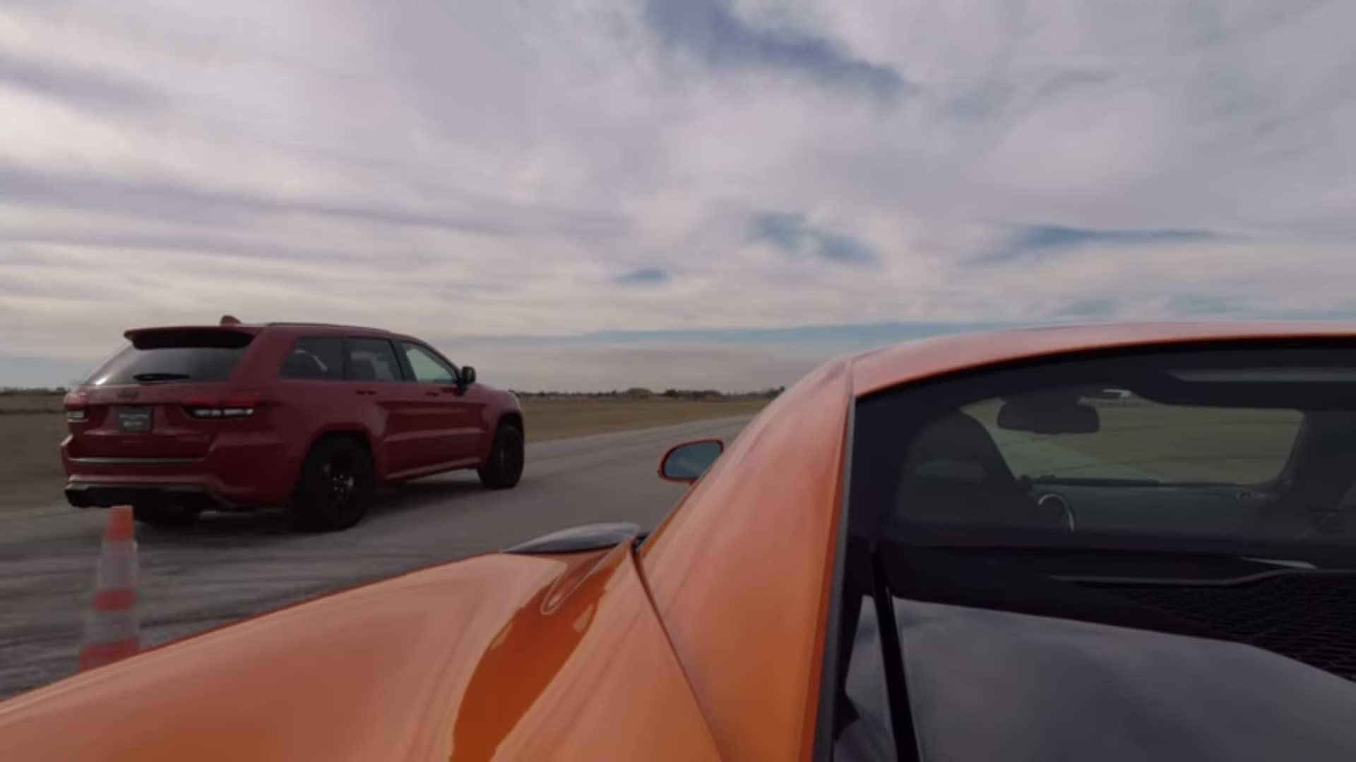 jeep vs mclaren 570S / جیپ گرند چروکی مک‌لارن