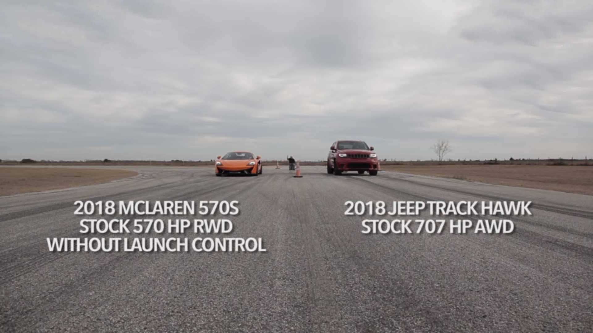 jeep vs mclaren 570S / جیپ گرند چروکی مک‌لارن