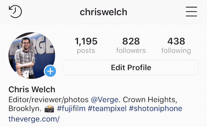 Instagram Humberger Menu