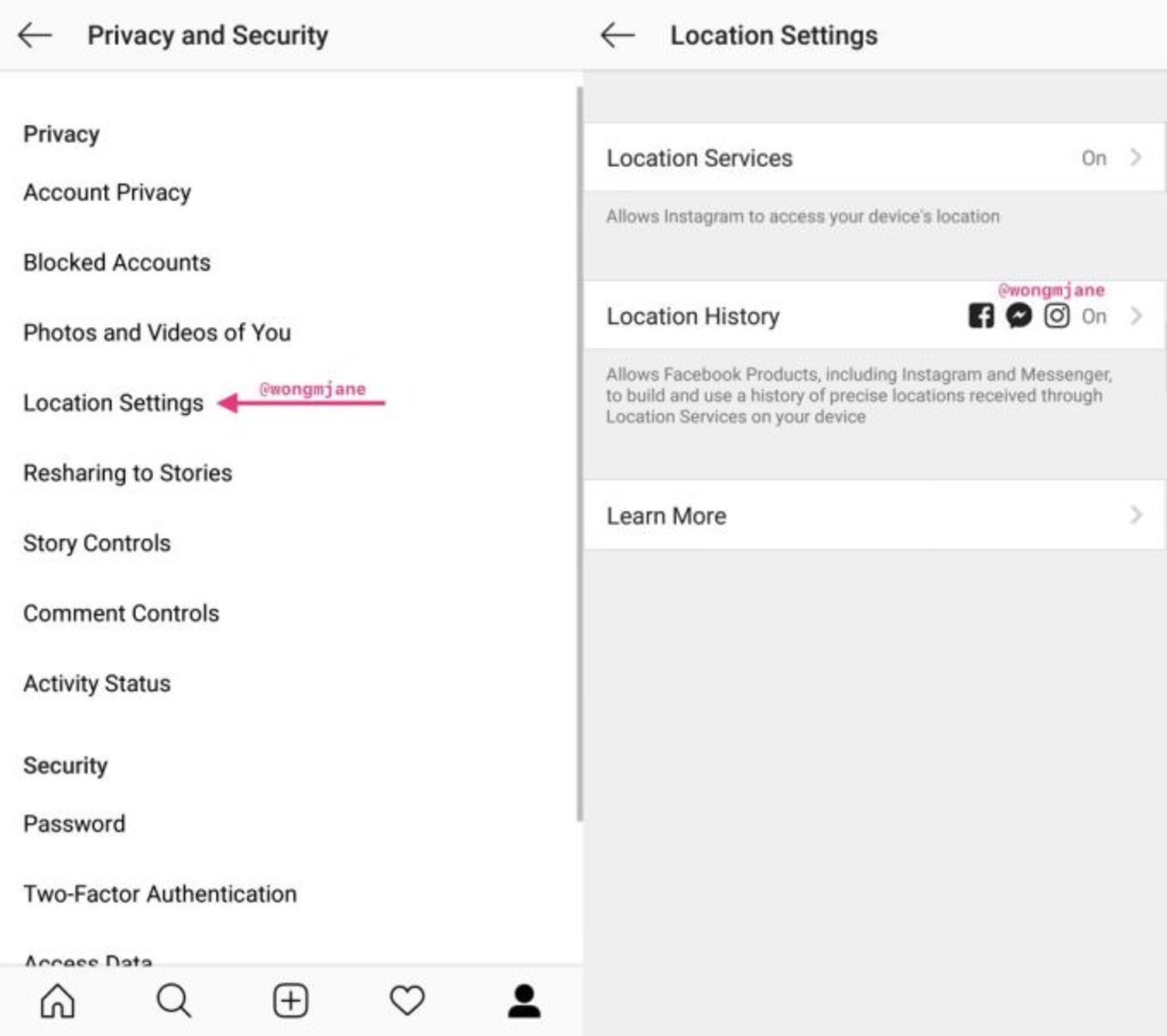 Instagram Location History