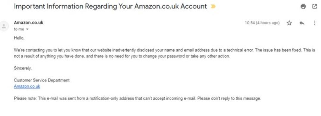 افشای ایمیل کاربران آمازون / Amazon