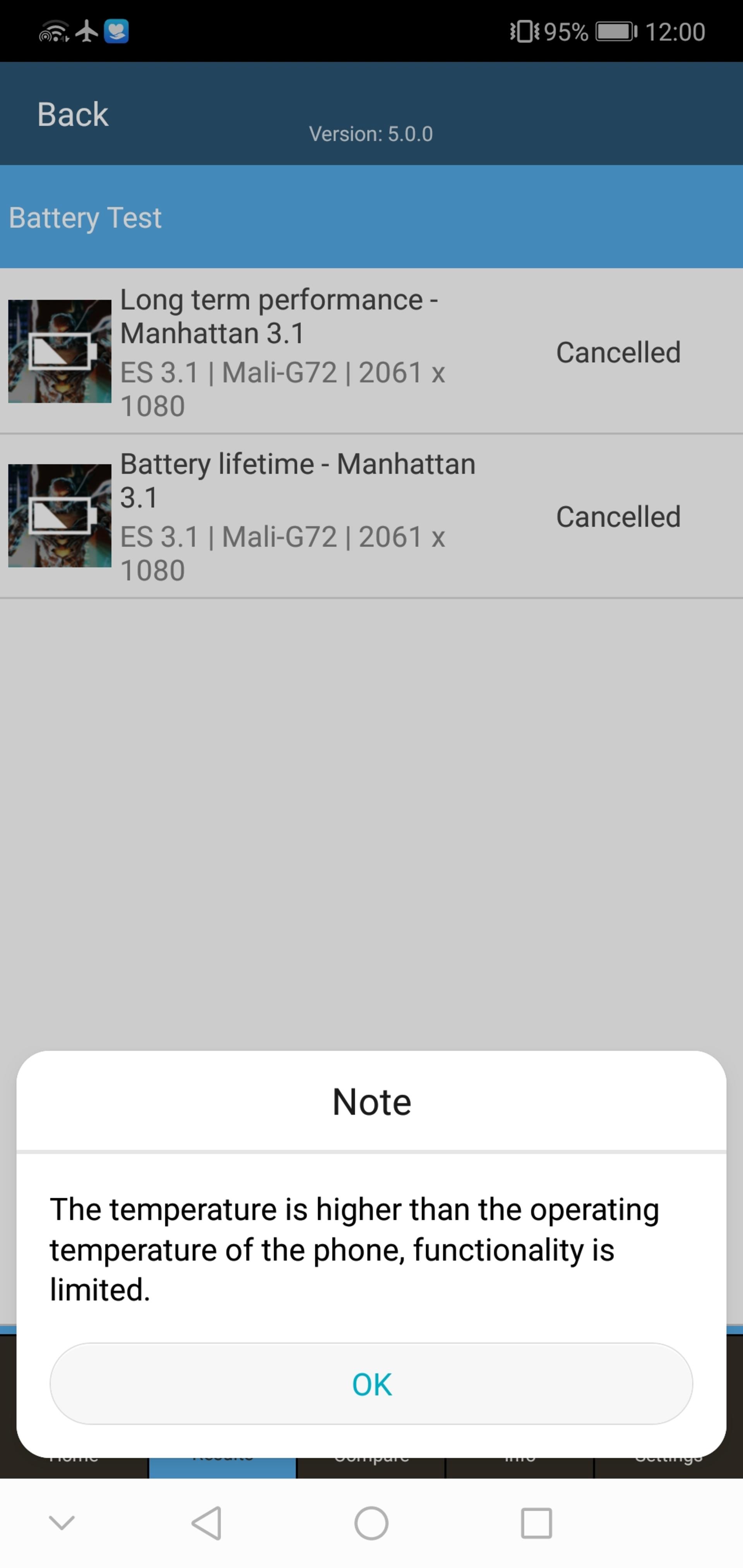 Honor 10 GFXBench Battery Test Failure