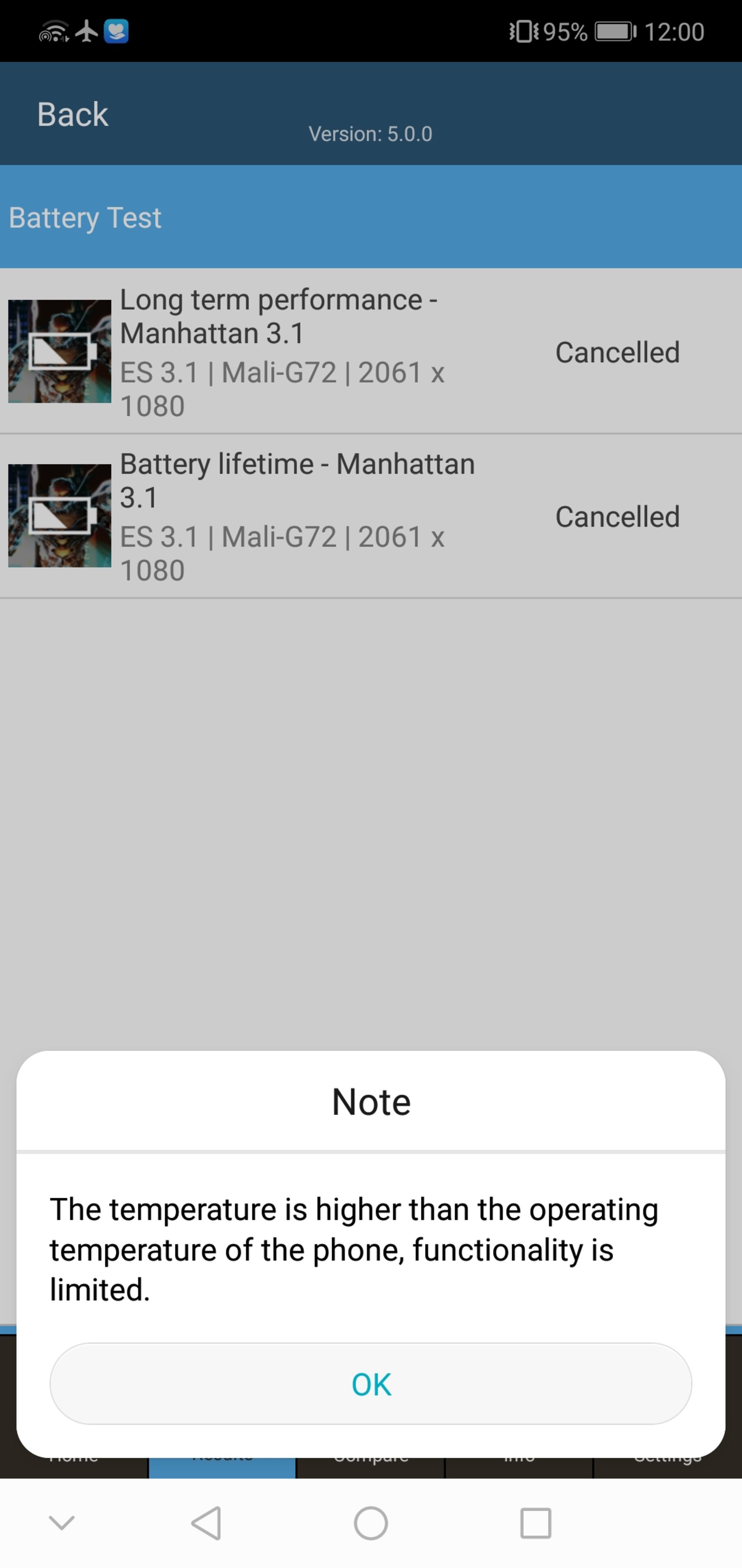 Honor 10 GFXBench Battery Test Failure