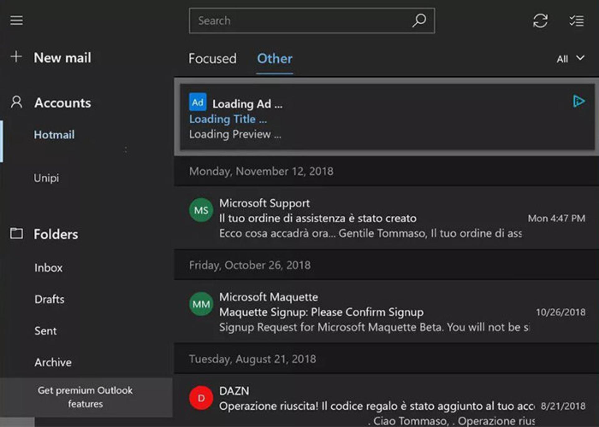 windows mail ads
