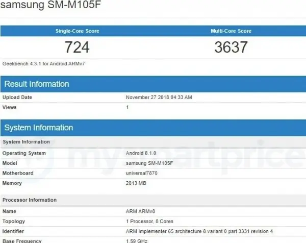 بنچمارک گلکسی ام 10 / Galaxy M10 Bnechmark