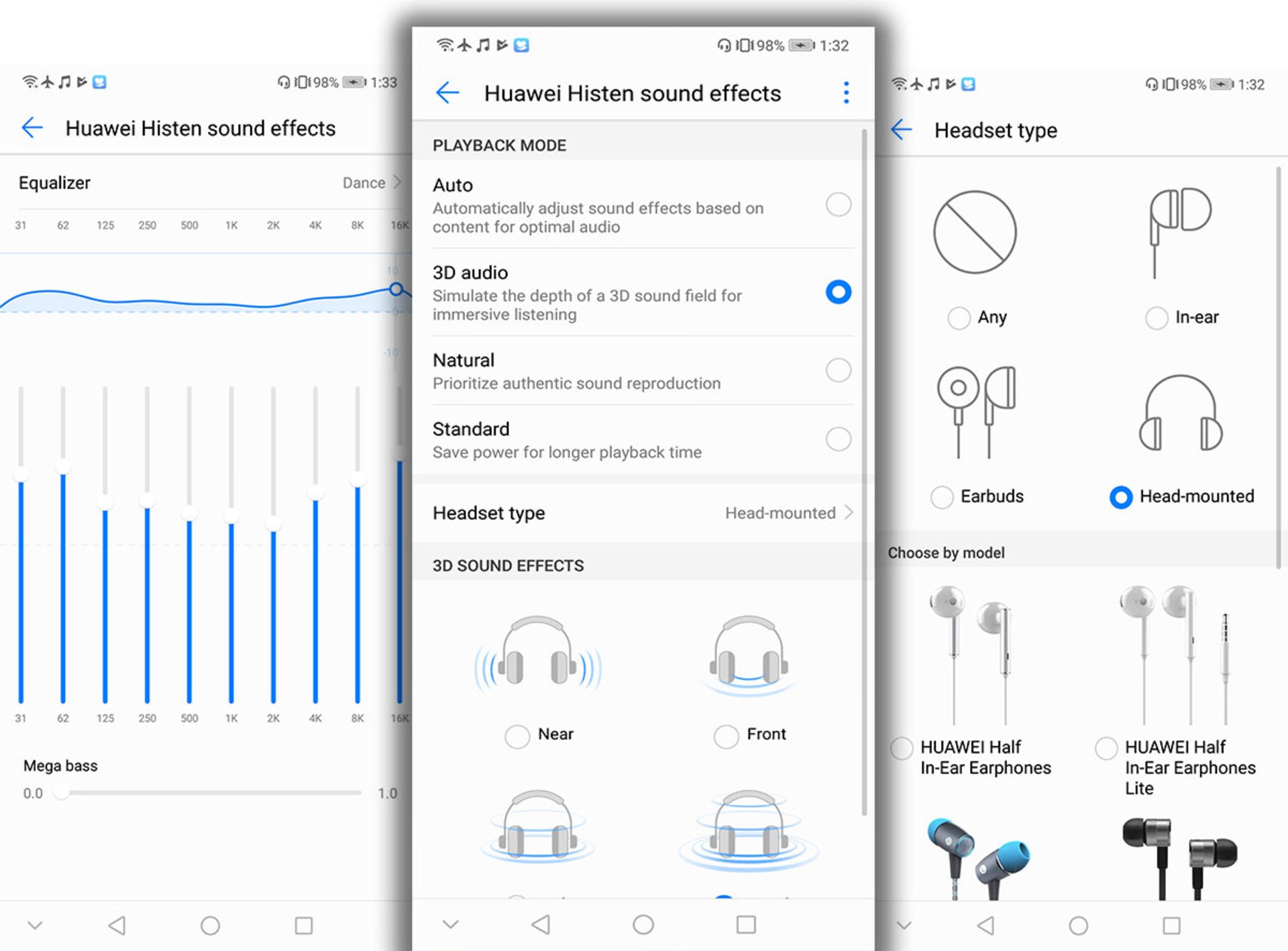 رابط کاربری بخش صدای آنر ۱۰