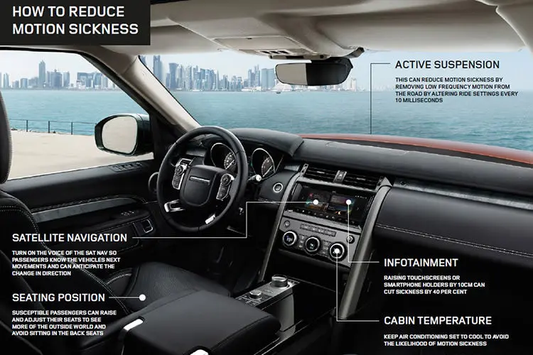 Jaguar Land Rover motion sickness nausea / جگوار لندرور بیماری حرکت دریازدگی حالت تهوع