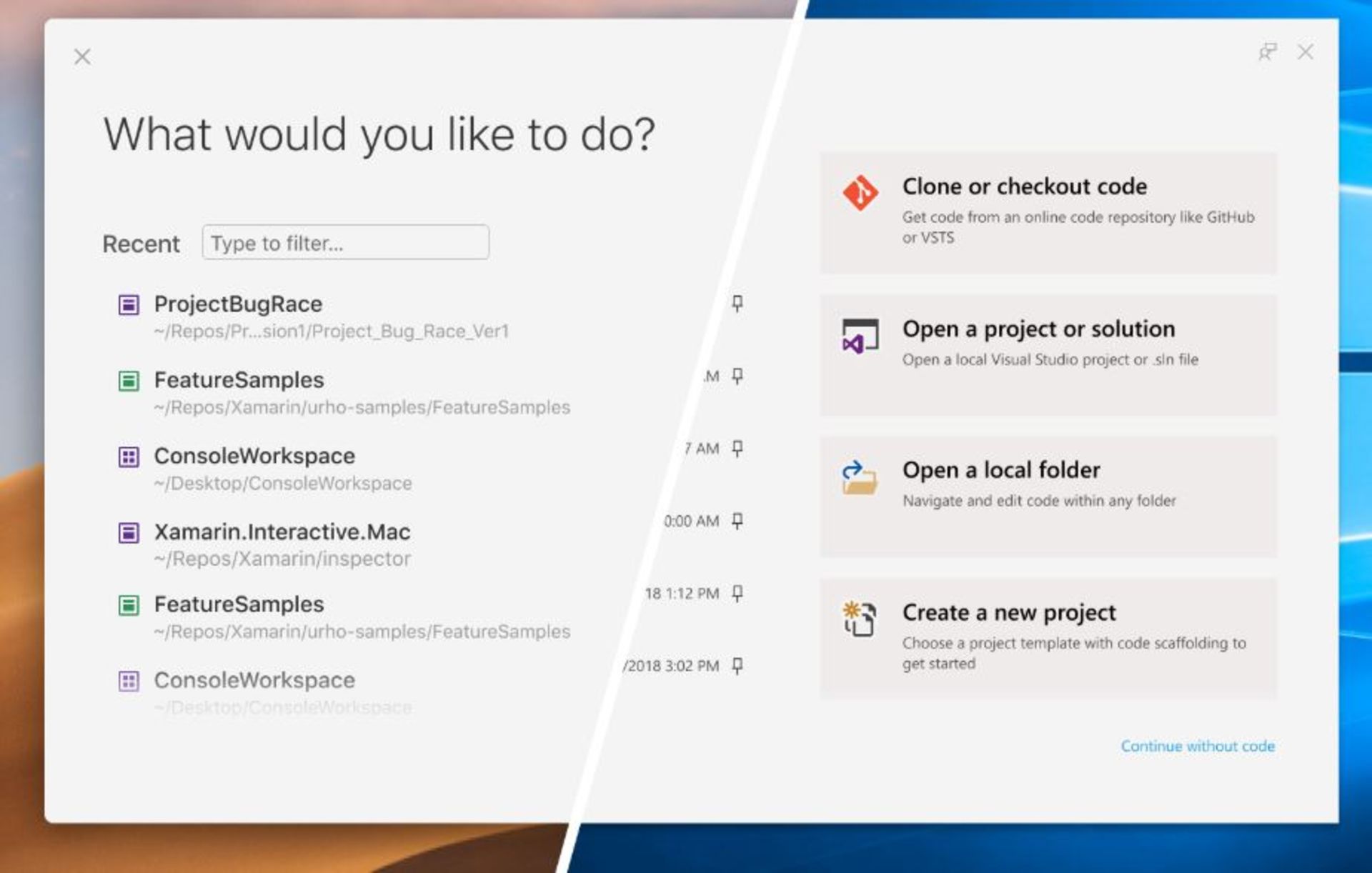 پنجره شروع به کار