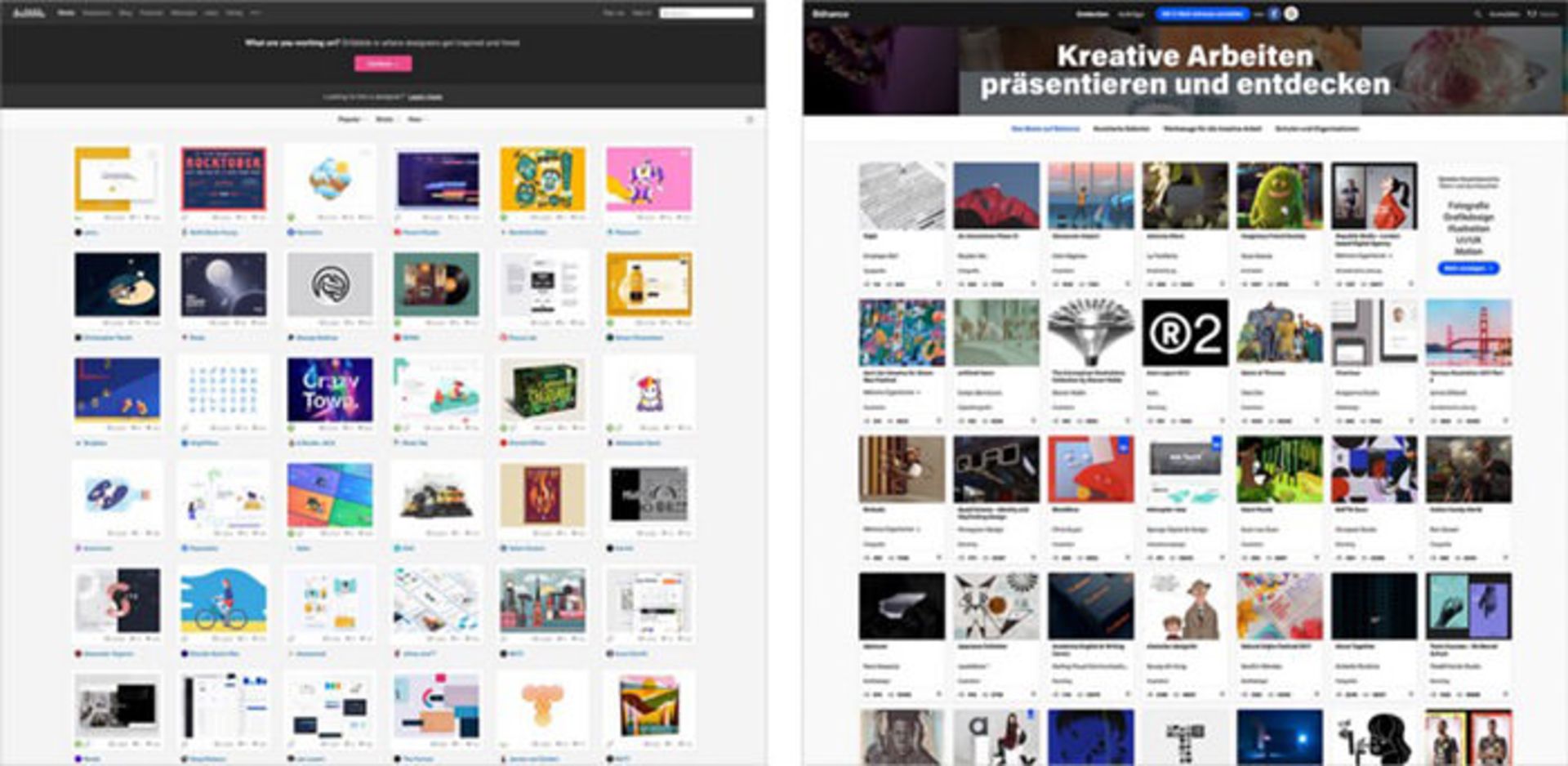 dribbel and behance
