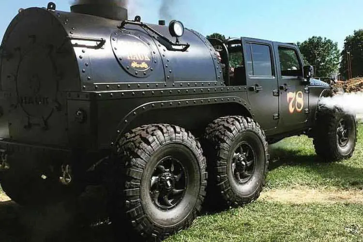 Steam-Powered, 6-Wheel Jeep