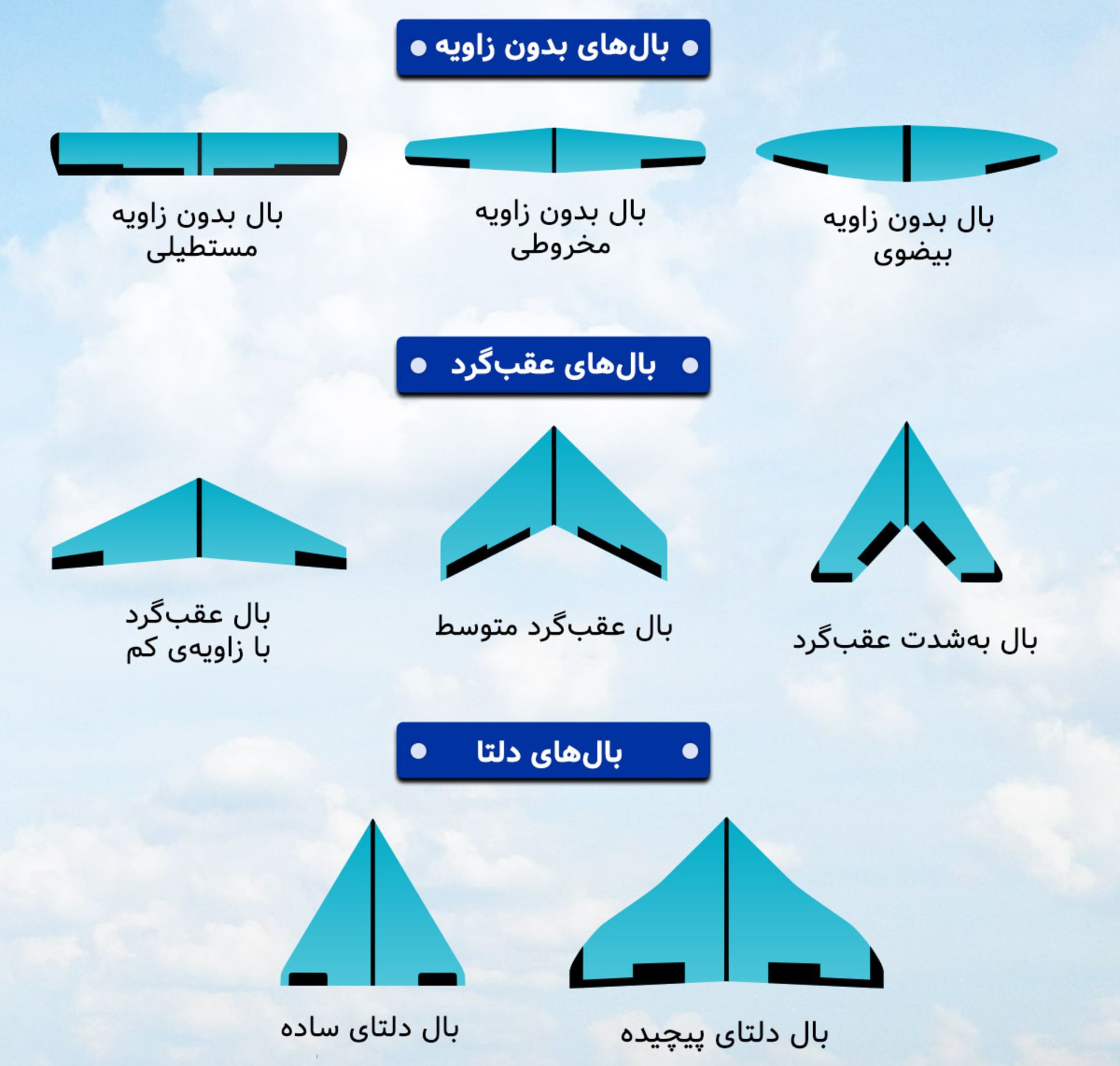 مرجع متخصصين ايران انواع بال هواپيما