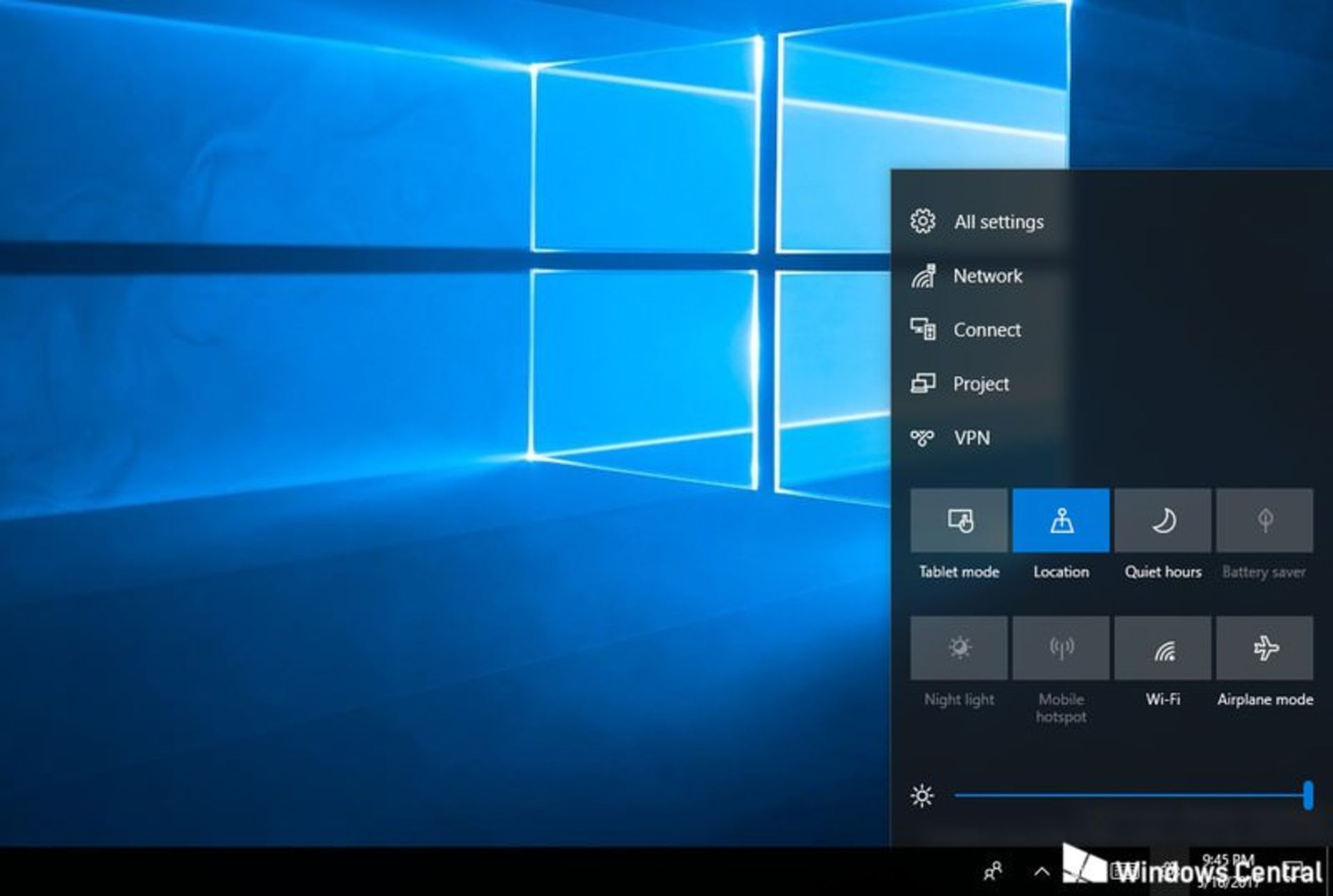 Windows 10 Control Center