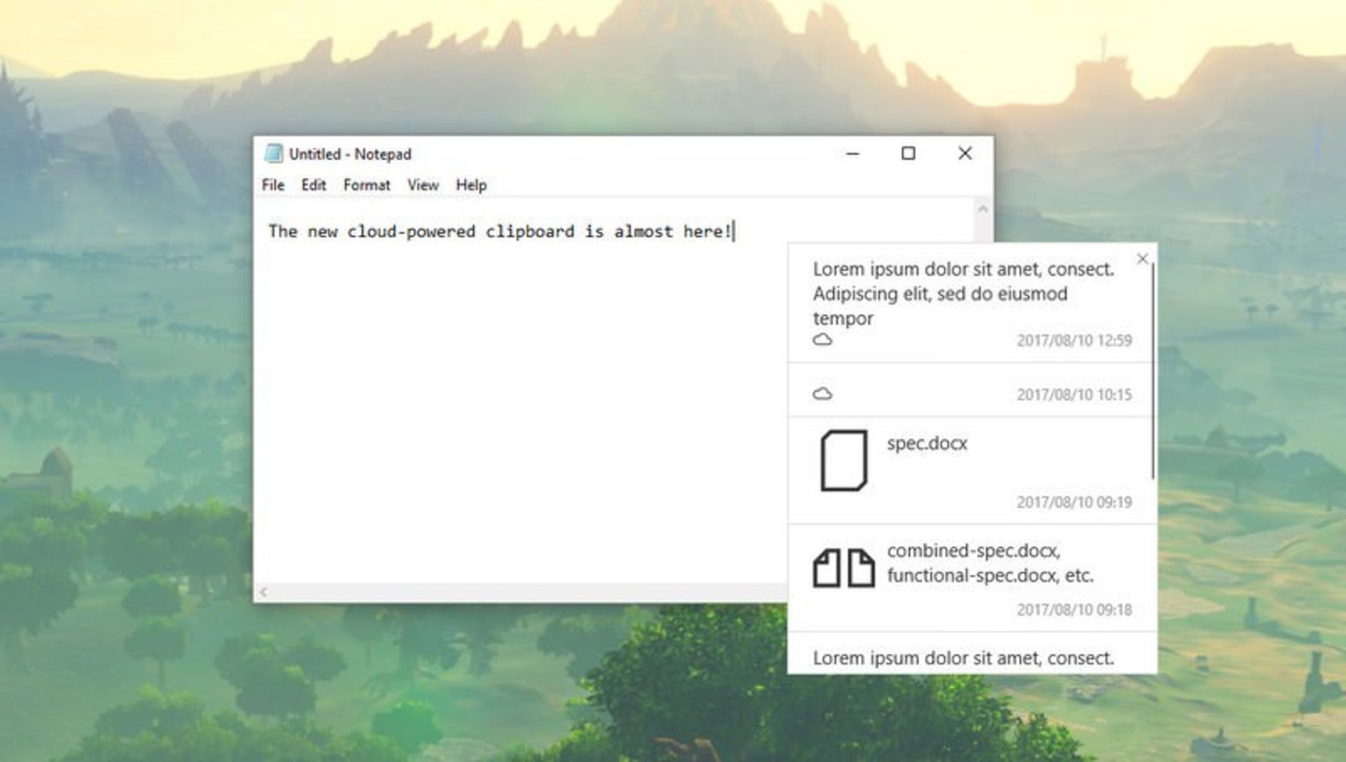 Windows 10 Cloud Clipboard