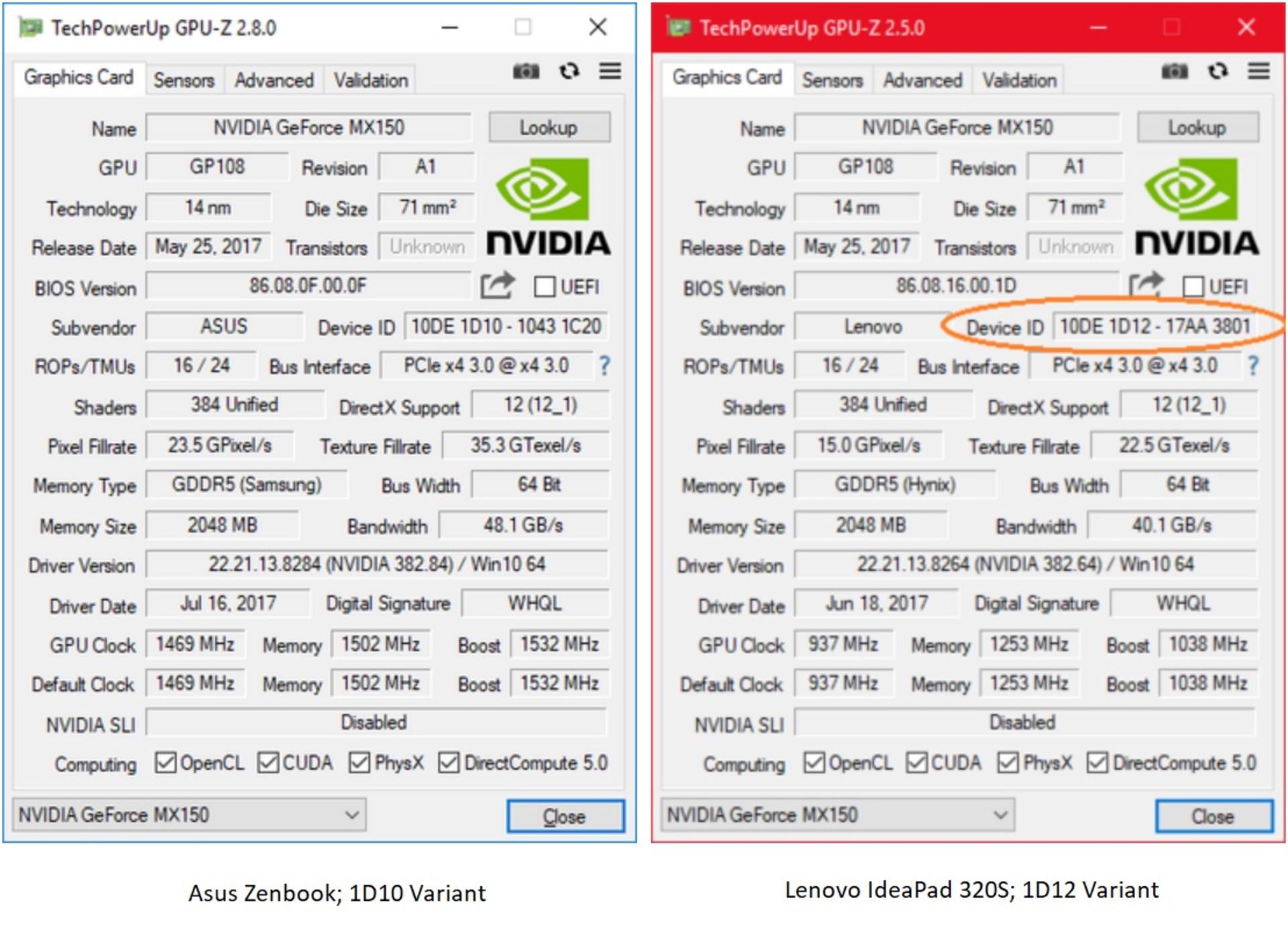 nVidia MX150