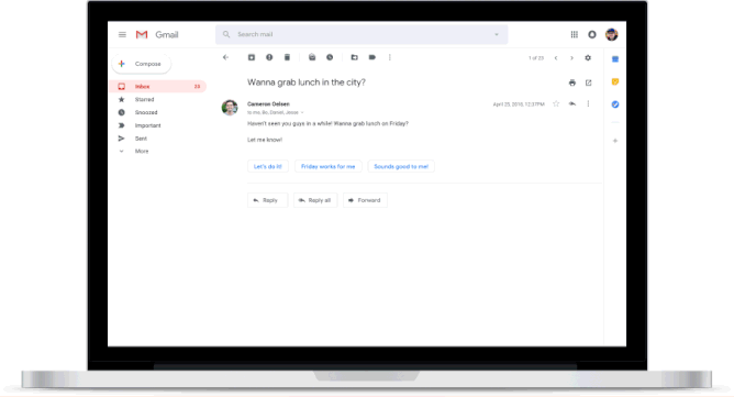 Gmail Consumer Quick Replies