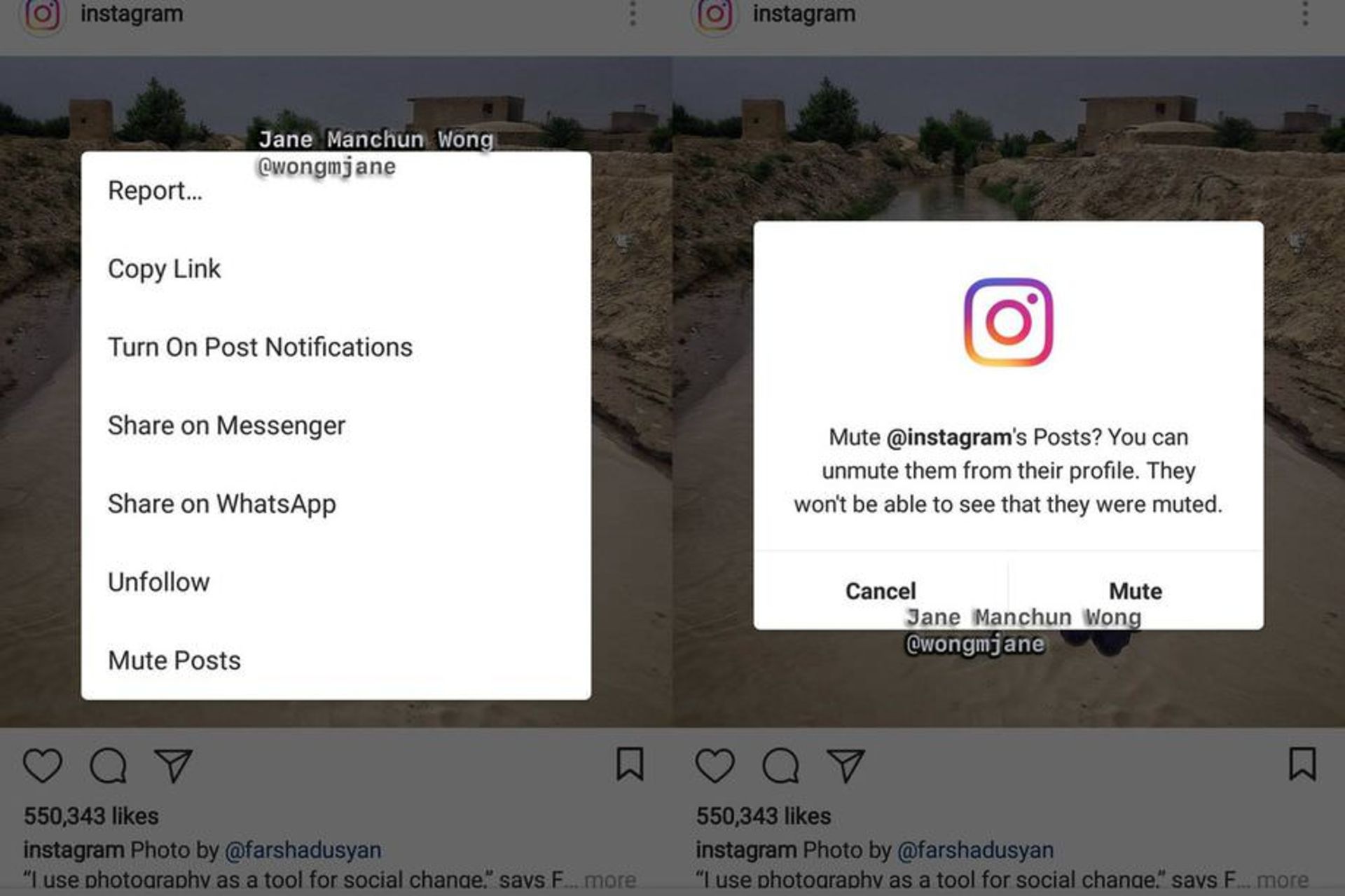 Instagram Mute
