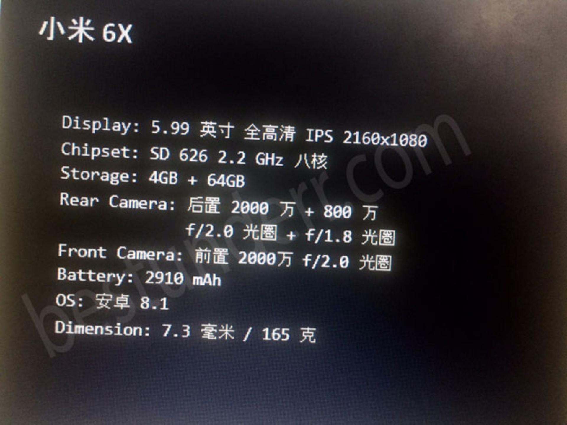 مشخصات Mi A2