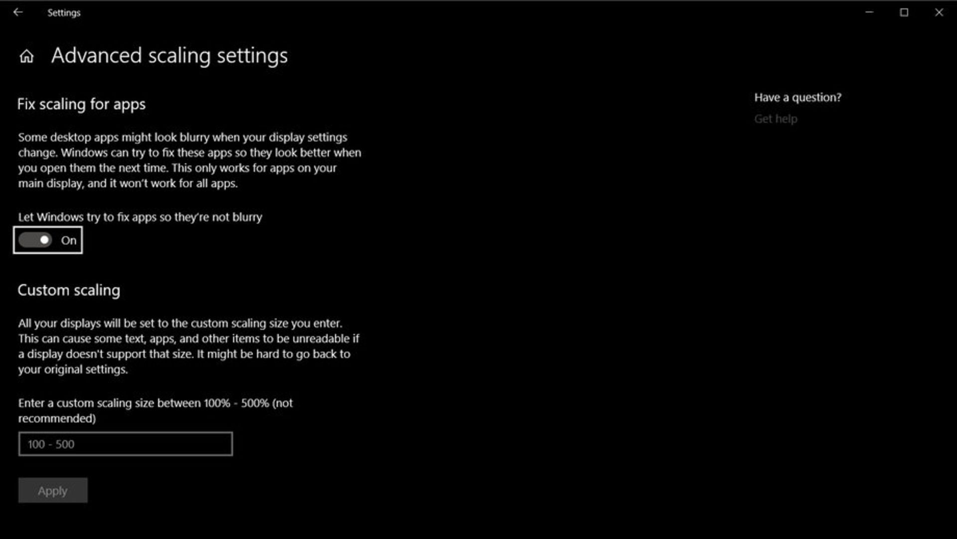 Fix blurry apps