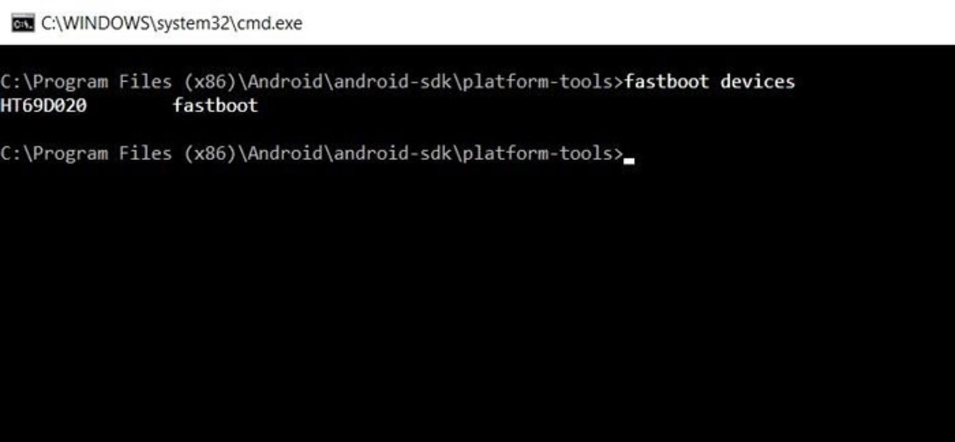 فست بوت fastboot devices