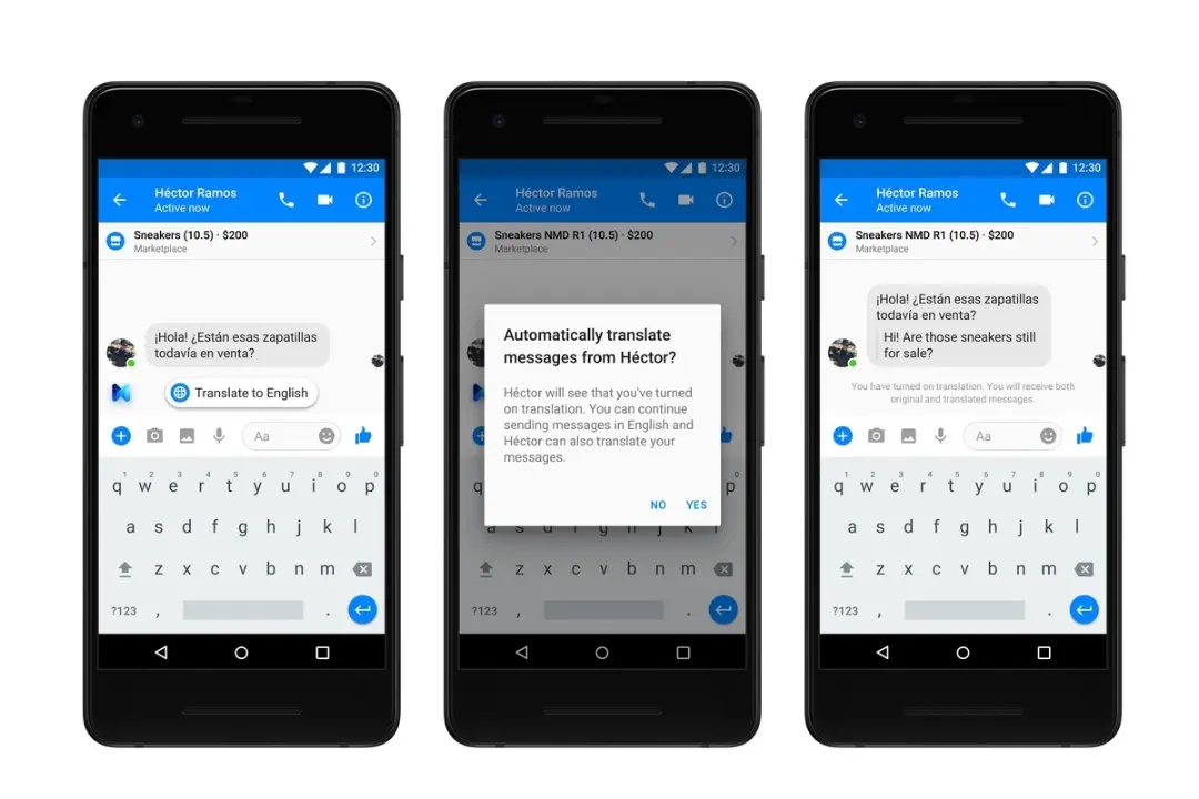 Translate in messenger