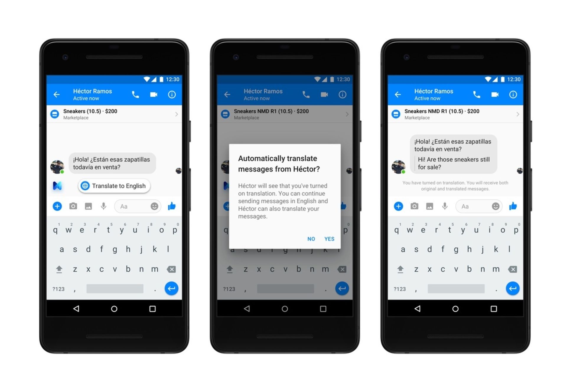 Translate in messenger