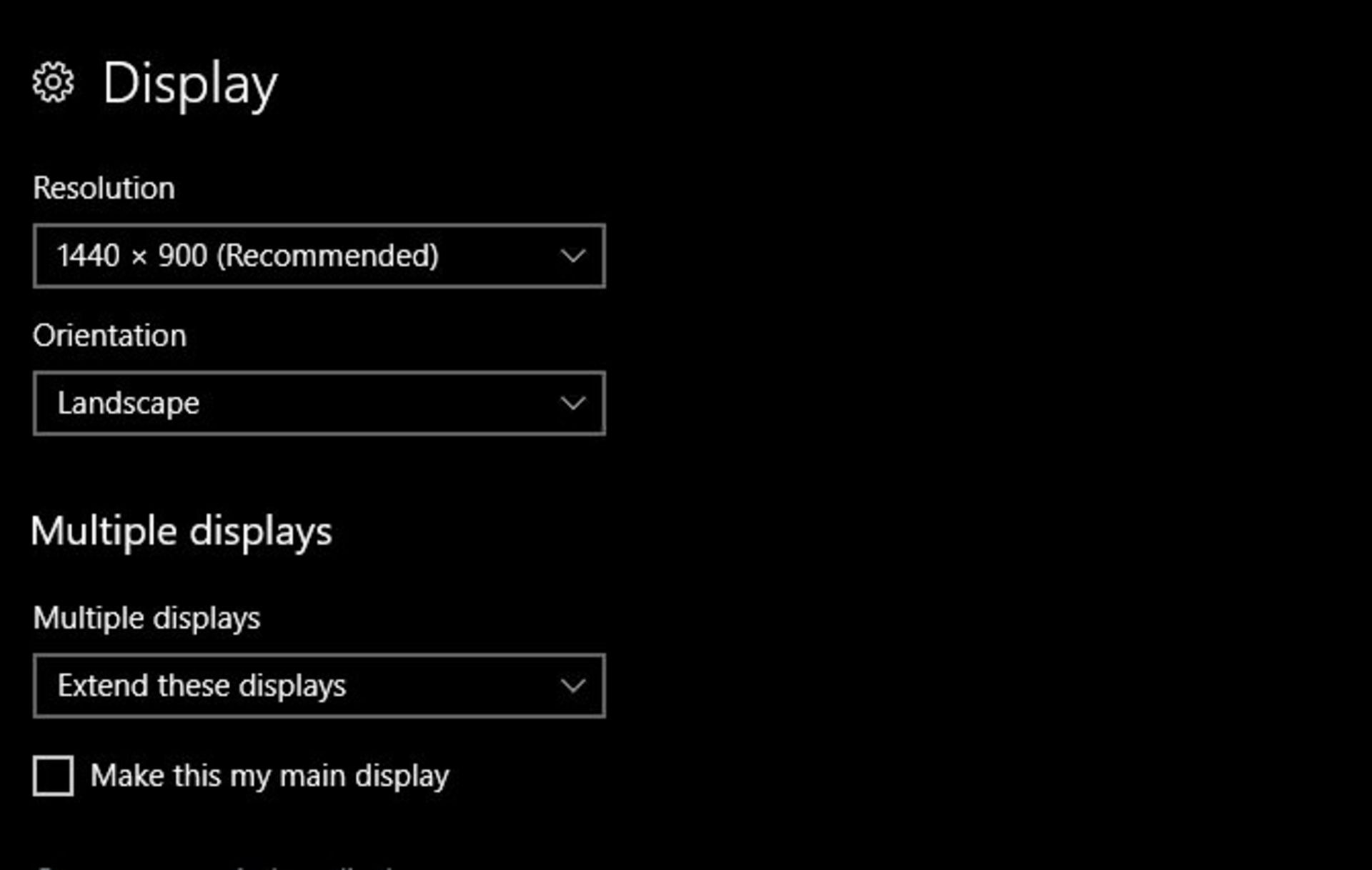 display settings