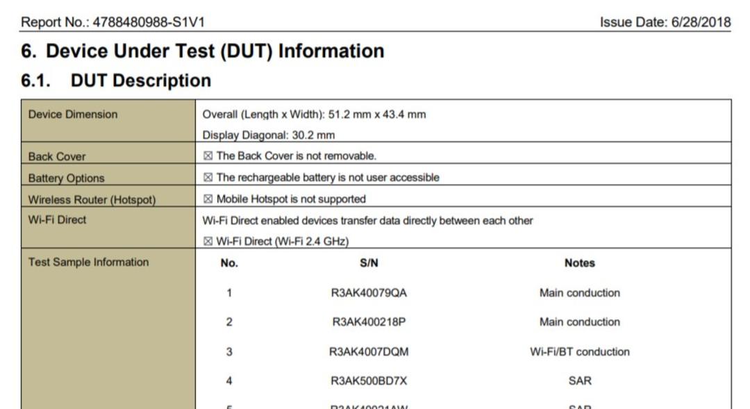 Galaxy Watch FCC